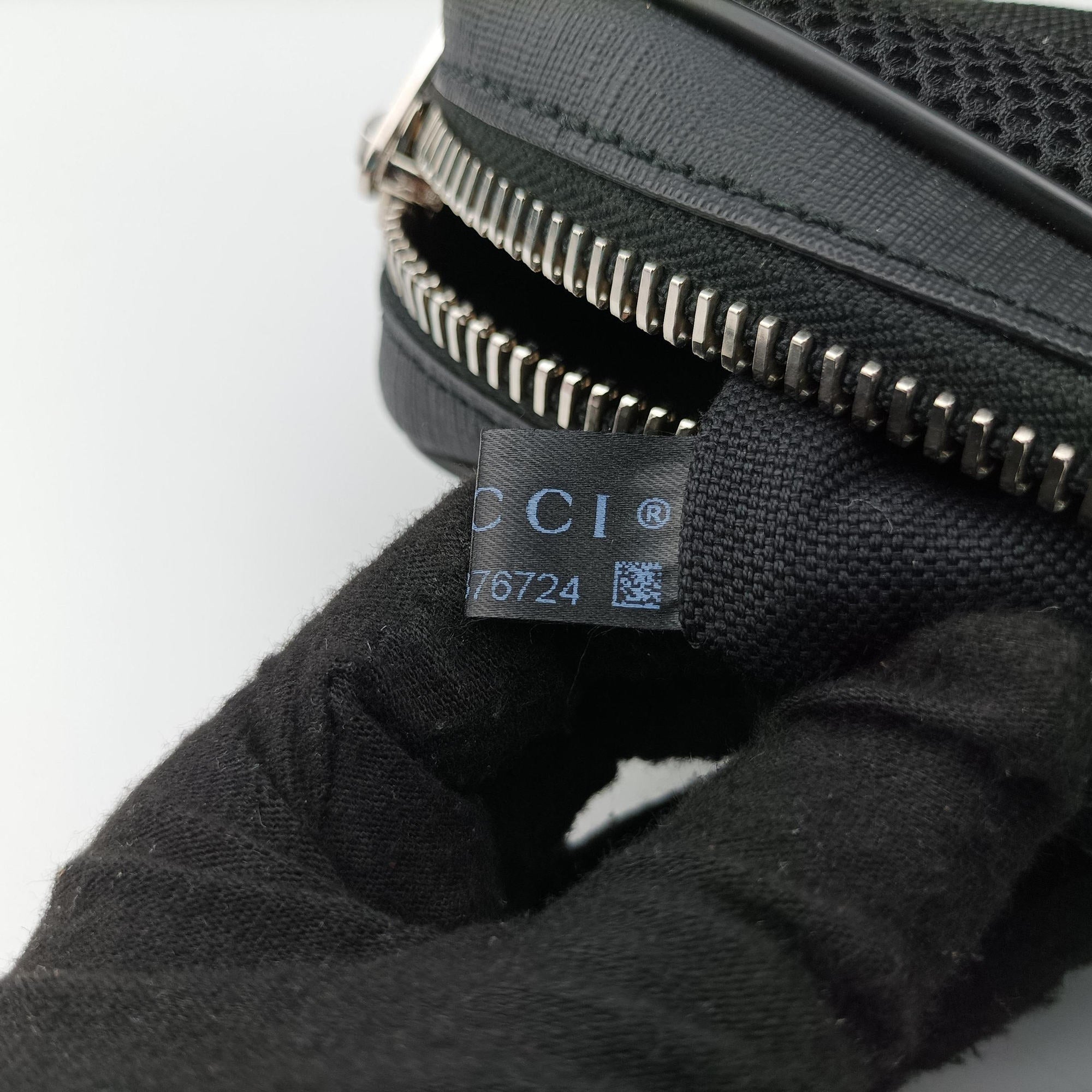 Night Courrier badge embellished Navy x Black PVC coated canvas 474293 E030376724ソフト GGスプリーム タイガー ネイビー×ブラック PVCコーティングキャンバス 474293 E030376724