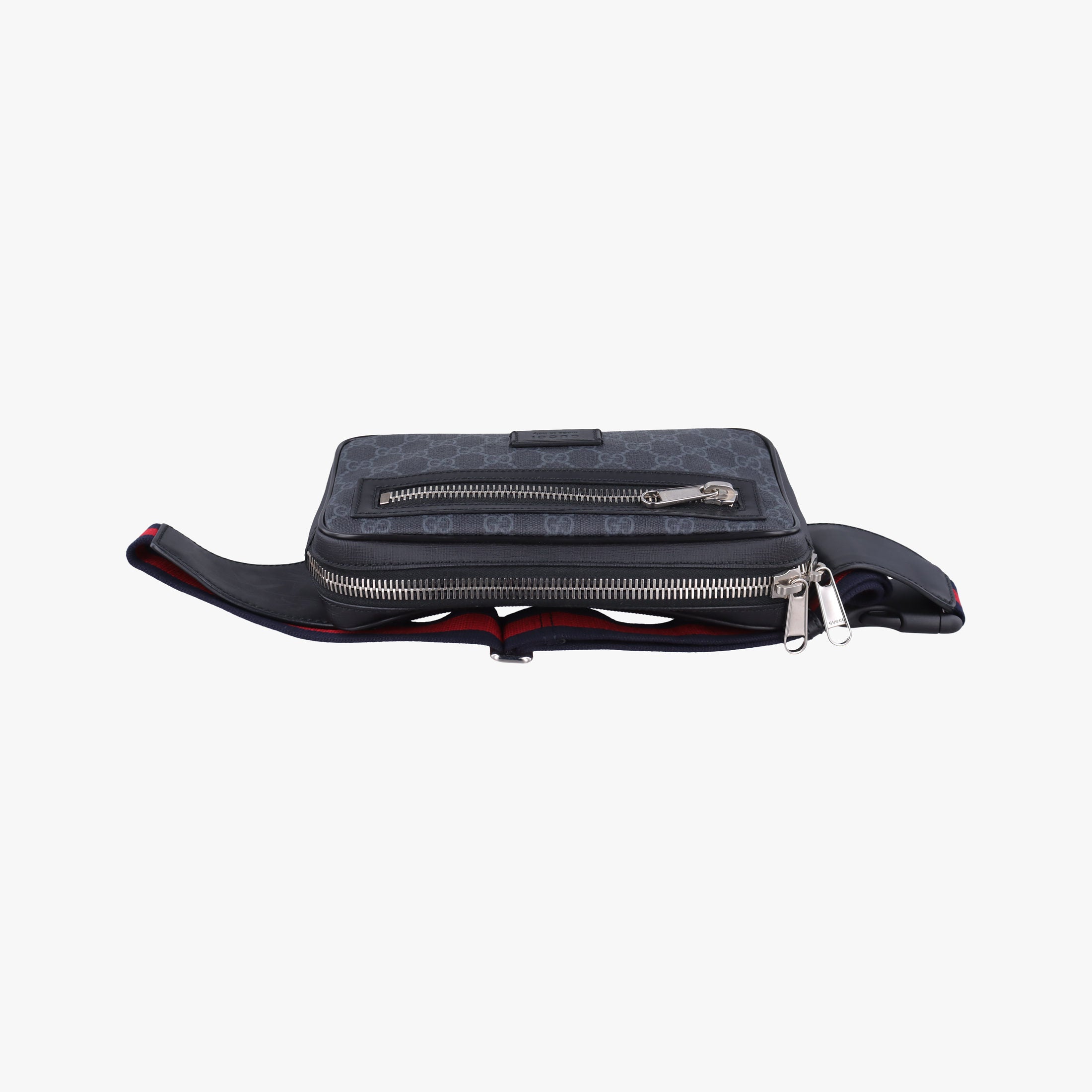 Night Courrier badge embellished Navy x Black PVC coated canvas 474293 E030376724ソフト GGスプリーム タイガー ネイビー×ブラック PVCコーティングキャンバス 474293 E030376724