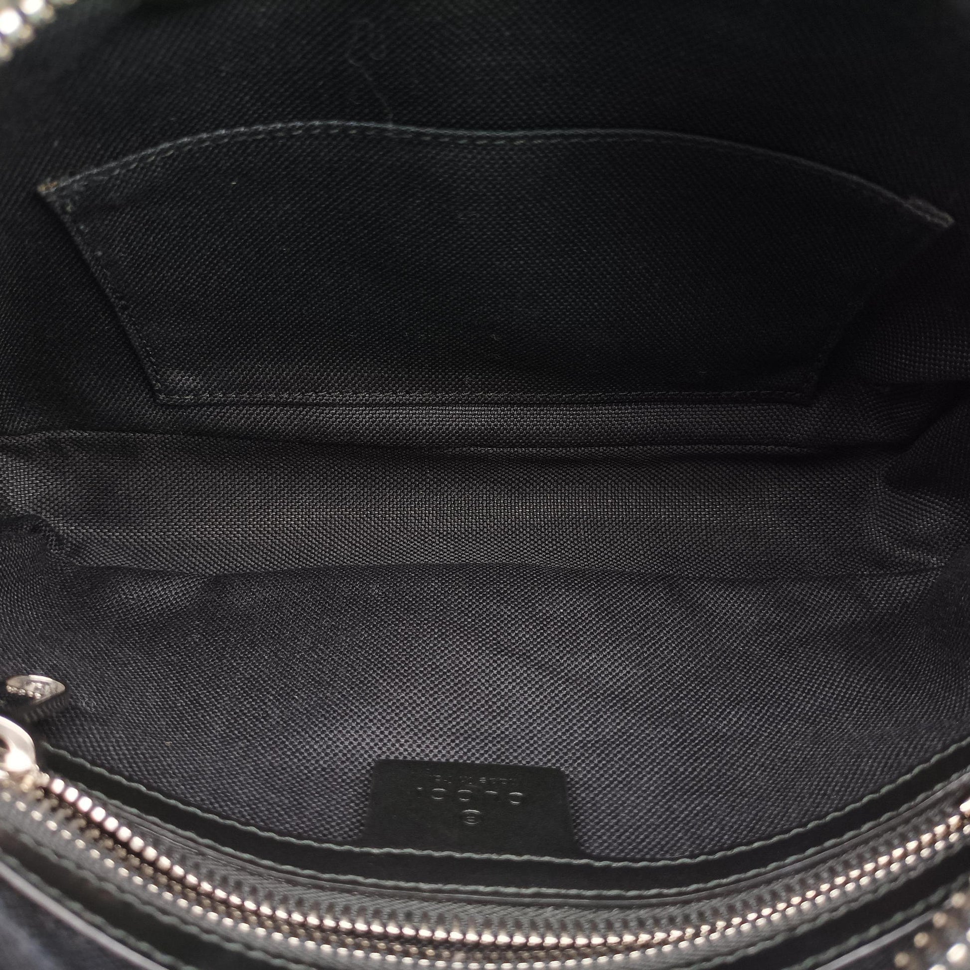 Night Courrier badge embellished Navy x Black PVC coated canvas 474293 E030376724ソフト GGスプリーム タイガー ネイビー×ブラック PVCコーティングキャンバス 474293 E030376724