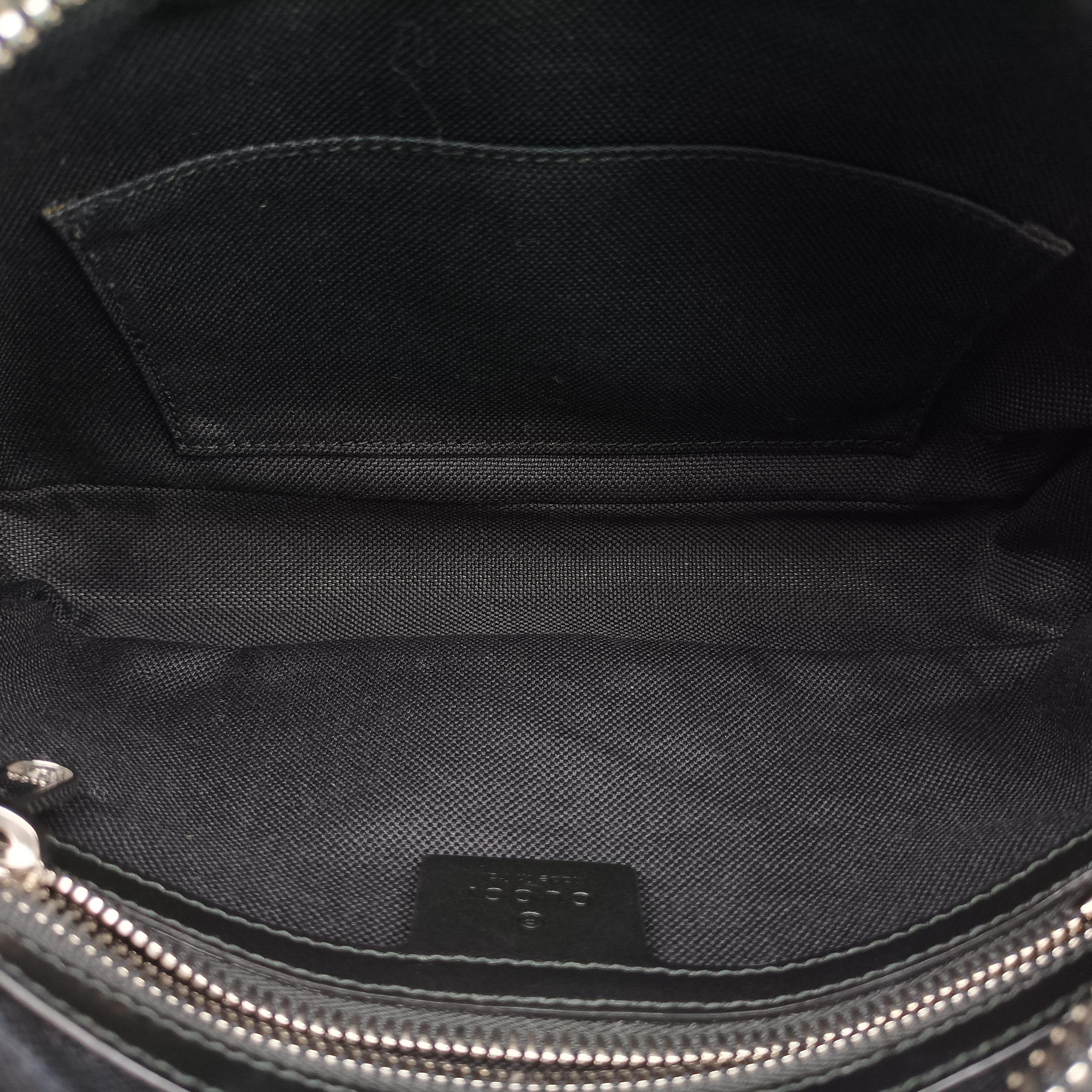 Night Courrier badge embellished Navy x Black PVC coated canvas 474293 E030376724ソフト GGスプリーム タイガー ネイビー×ブラック PVCコーティングキャンバス 474293 E030376724