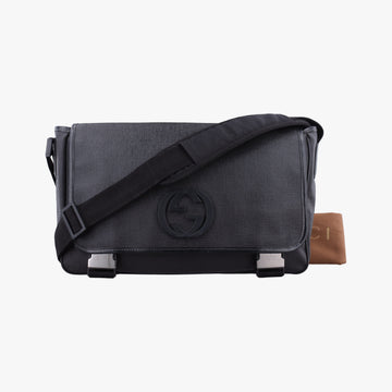 Interlocking G Messenger Black PVC coated canvas 223661 D8872325インターロッキングGメッセンジャー ブラック PVCコーティングキャンバス 223661 D8872325