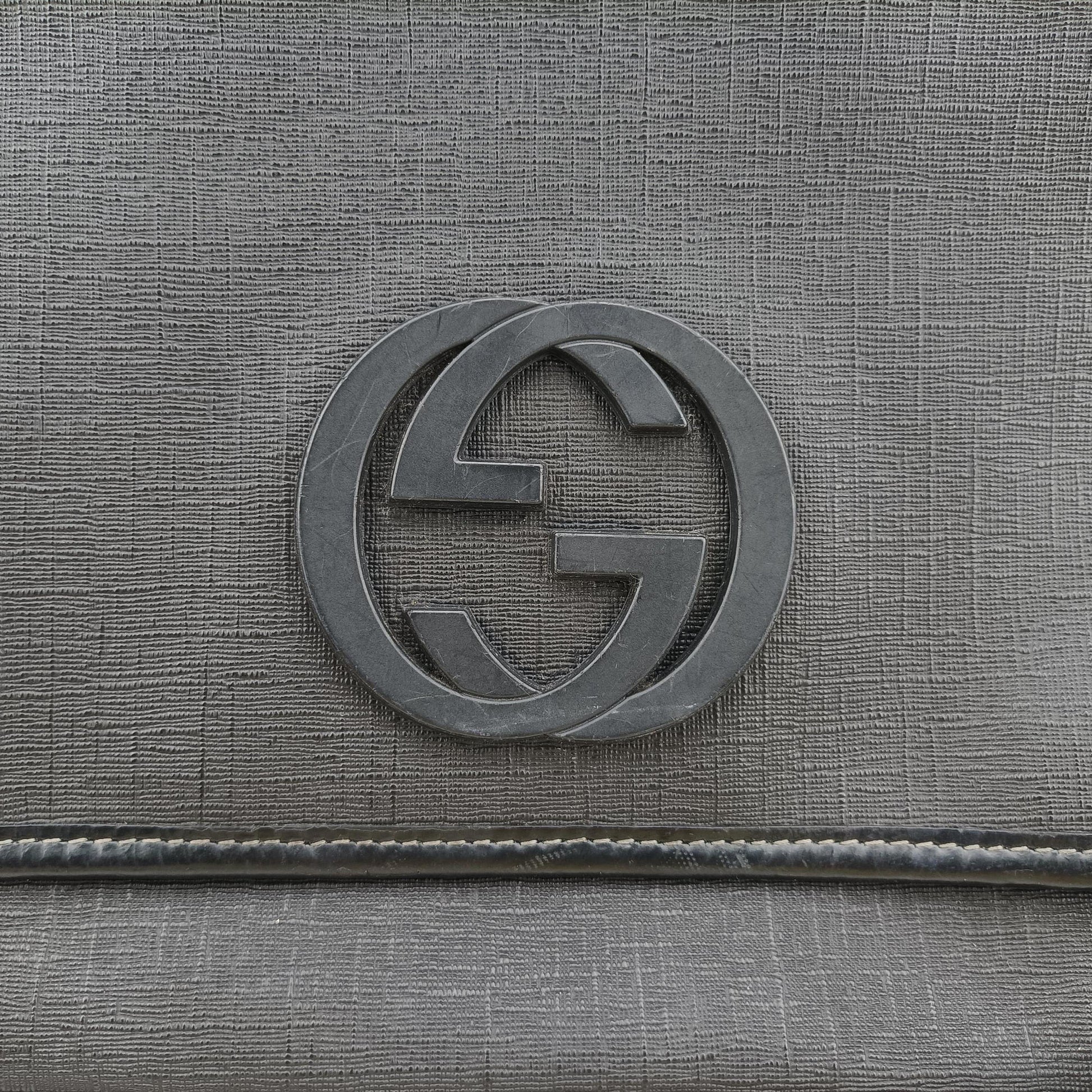 Interlocking G Messenger Black PVC coated canvas 223661 D8872325インターロッキングGメッセンジャー ブラック PVCコーティングキャンバス 223661 D8872325