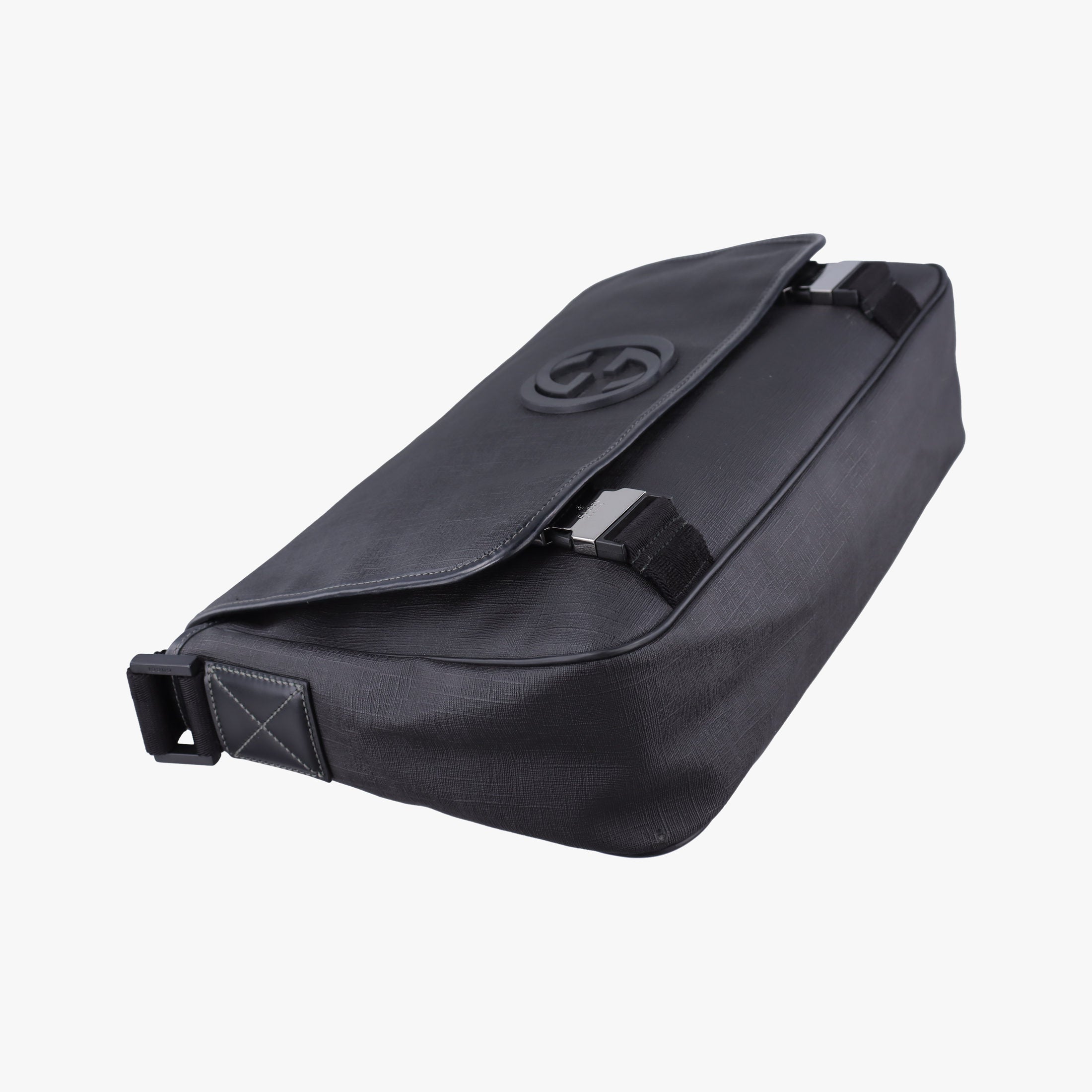 Interlocking G Messenger Black PVC coated canvas 223661 D8872325インターロッキングGメッセンジャー ブラック PVCコーティングキャンバス 223661 D8872325