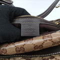 GG Crystal Beige × Brown PVC coated canvas ×Leather Trim 223965 A4970781GG クリスタル ベージュ× ブラウン PVCコーティングキャンバス × レザー 223965 A4970781