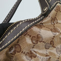 GG Crystal Beige × Brown PVC coated canvas ×Leather Trim 223965 A4970781GG クリスタル ベージュ× ブラウン PVCコーティングキャンバス × レザー 223965 A4970781