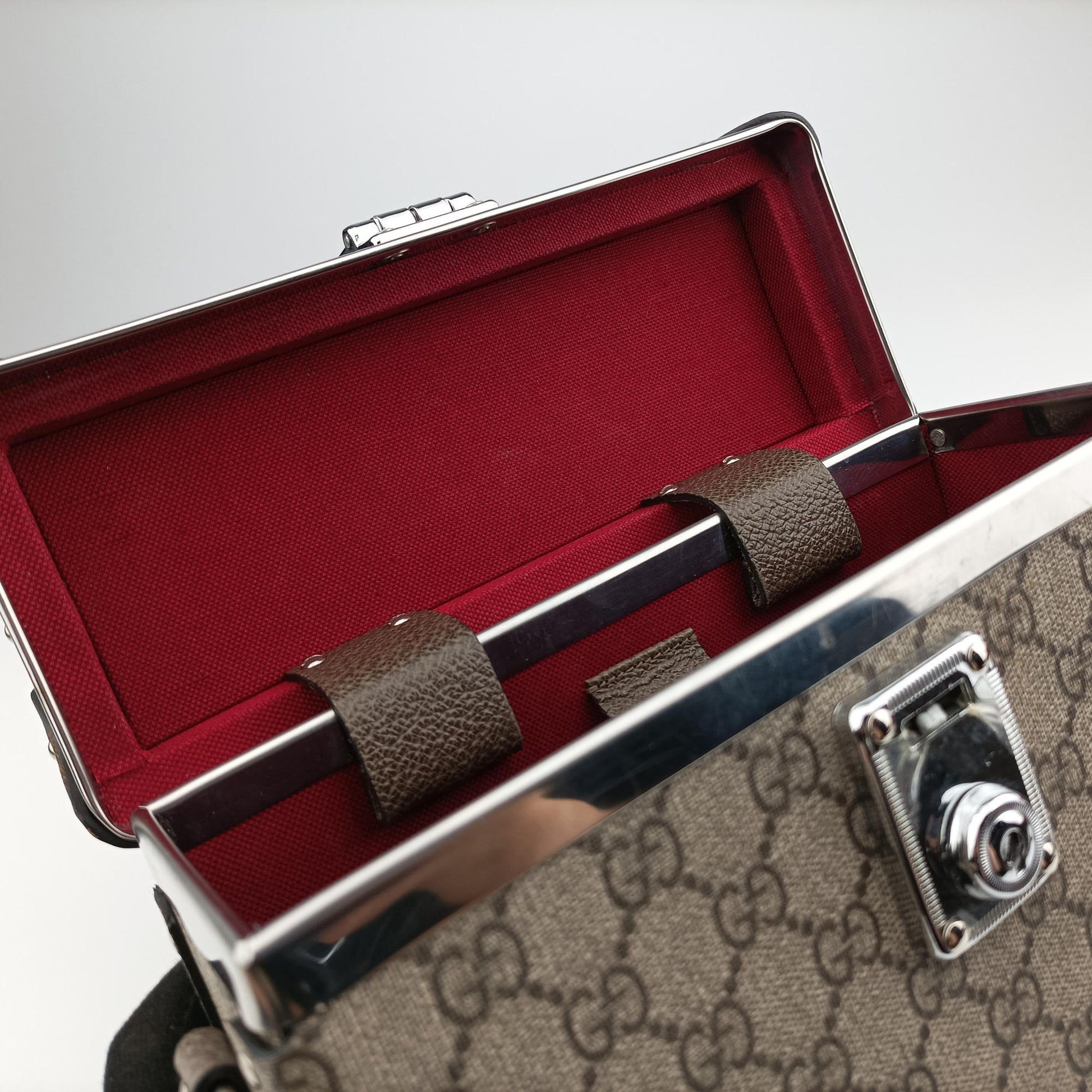 GG supreme Globe-Trotter Brown PVC coated canvas×Leather 533623 GGスプリーム グローブトロッター ブラウン PVCコーティングキャンバス×レザー 533623 