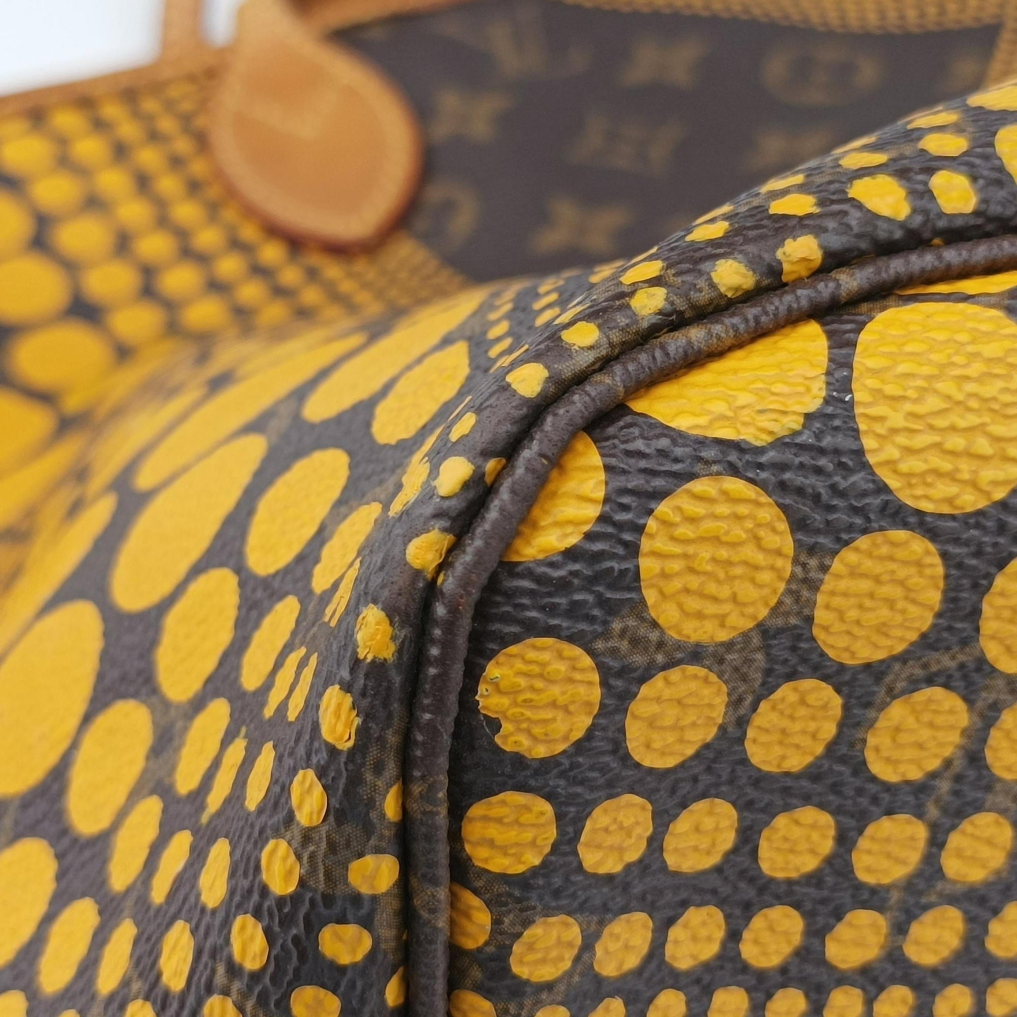 Neverfull MM MARRON × JAUNE Monogram Wave Dot Canvas M40685 TJ3152ネヴァーフルMM マロン × ジョーヌ モノグラム ウェーブ ドットキャンバス M40685 TJ3152