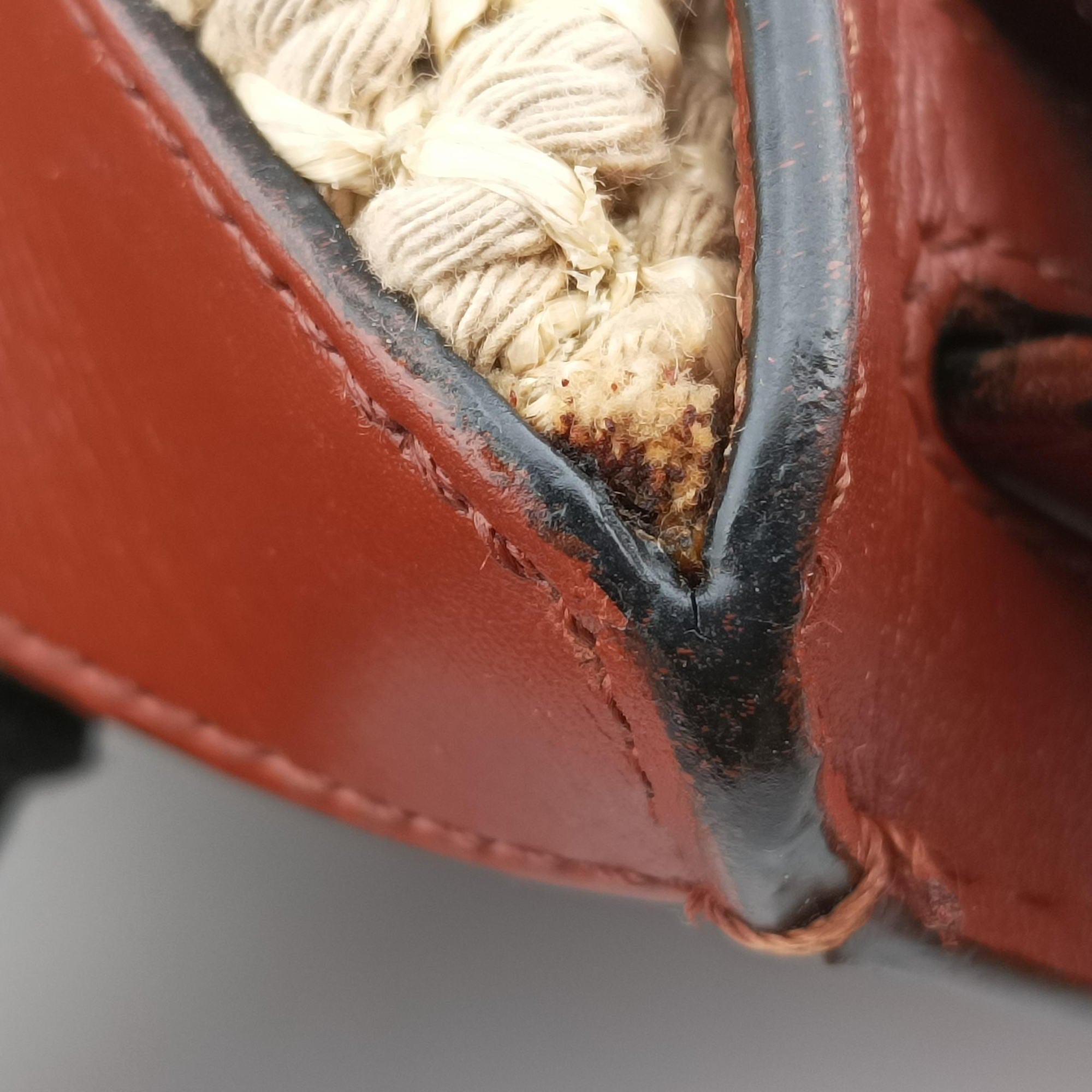 Hammock Small Brown×Beige Leather×Raffia 061701ハンモック スモール ブラウン×ベージュ レザー×ラフィア 061701