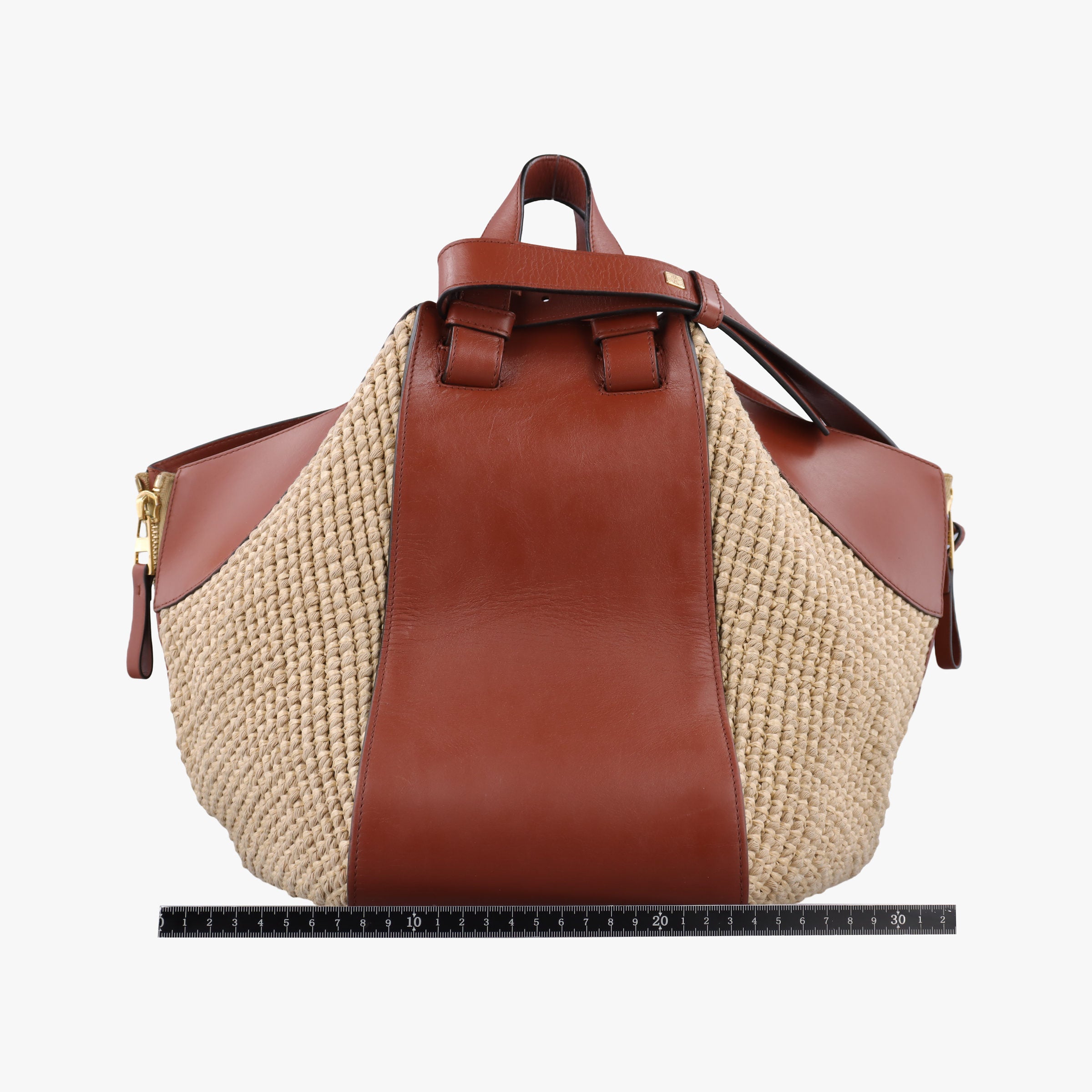 Hammock Small Brown×Beige Leather×Raffia 061701ハンモック スモール ブラウン×ベージュ レザー×ラフィア 061701