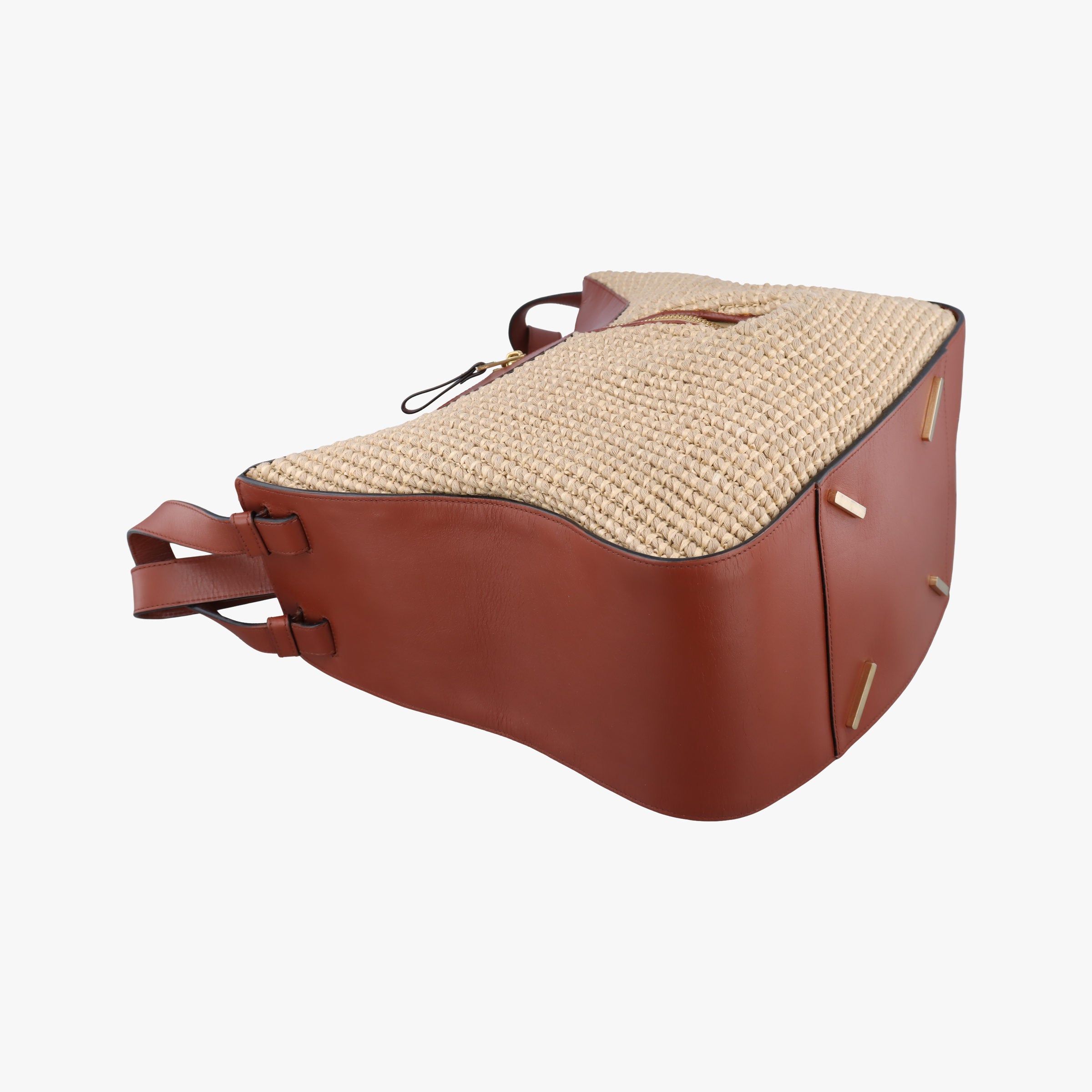 Hammock Small Brown×Beige Leather×Raffia 061701ハンモック スモール ブラウン×ベージュ レザー×ラフィア 061701