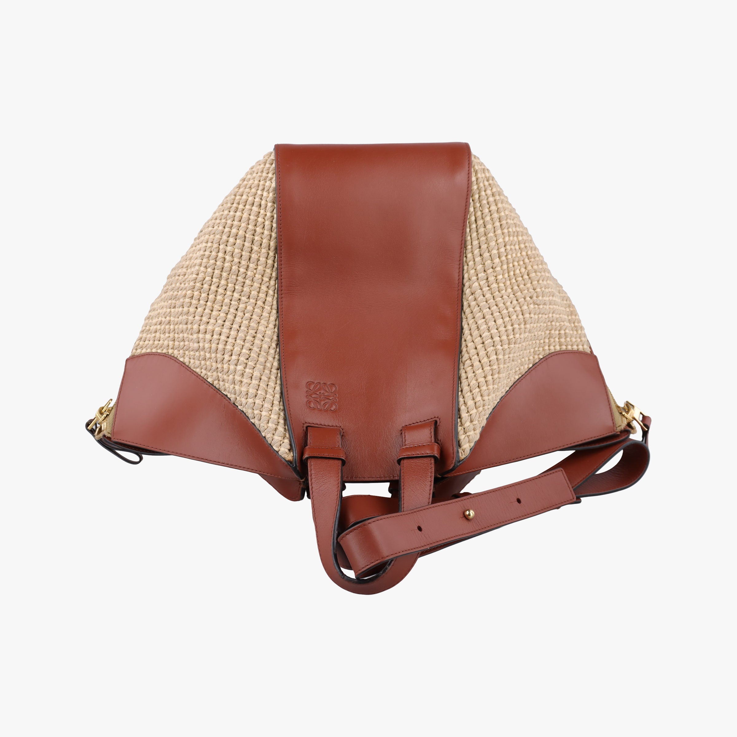 Hammock Small Brown×Beige Leather×Raffia 061701ハンモック スモール ブラウン×ベージュ レザー×ラフィア 061701
