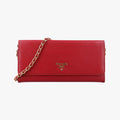 Metal Wallet on Chain Cornflower Clutch Red Saffiano Leather 1MT290 181メタル ウォレット オン チェーン コーンフラワー クラッチ レッド サフィアーノレザー 1MT290 181