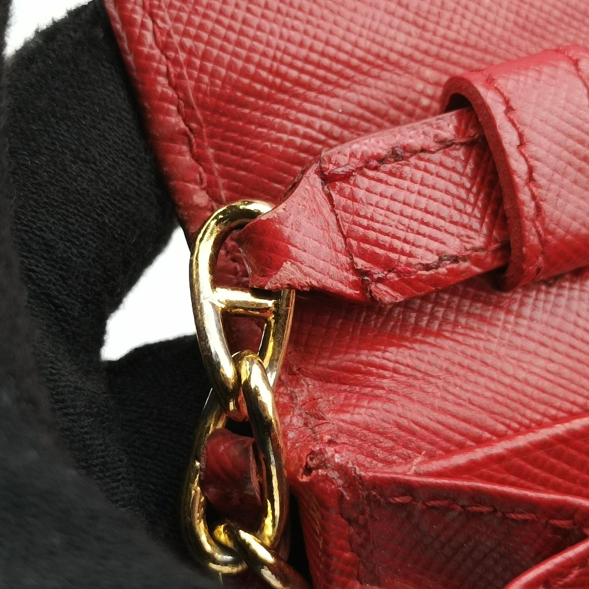 Metal Wallet on Chain Cornflower Clutch Red Saffiano Leather 1MT290 181メタル ウォレット オン チェーン コーンフラワー クラッチ レッド サフィアーノレザー 1MT290 181