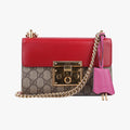 Padlock beige×red×pink PVC coated canvas×Leather 409487 F020695967パドロック ベージュ×レッド×ピンク PVCコーティングキャンバス×レザー 409487 F020695967