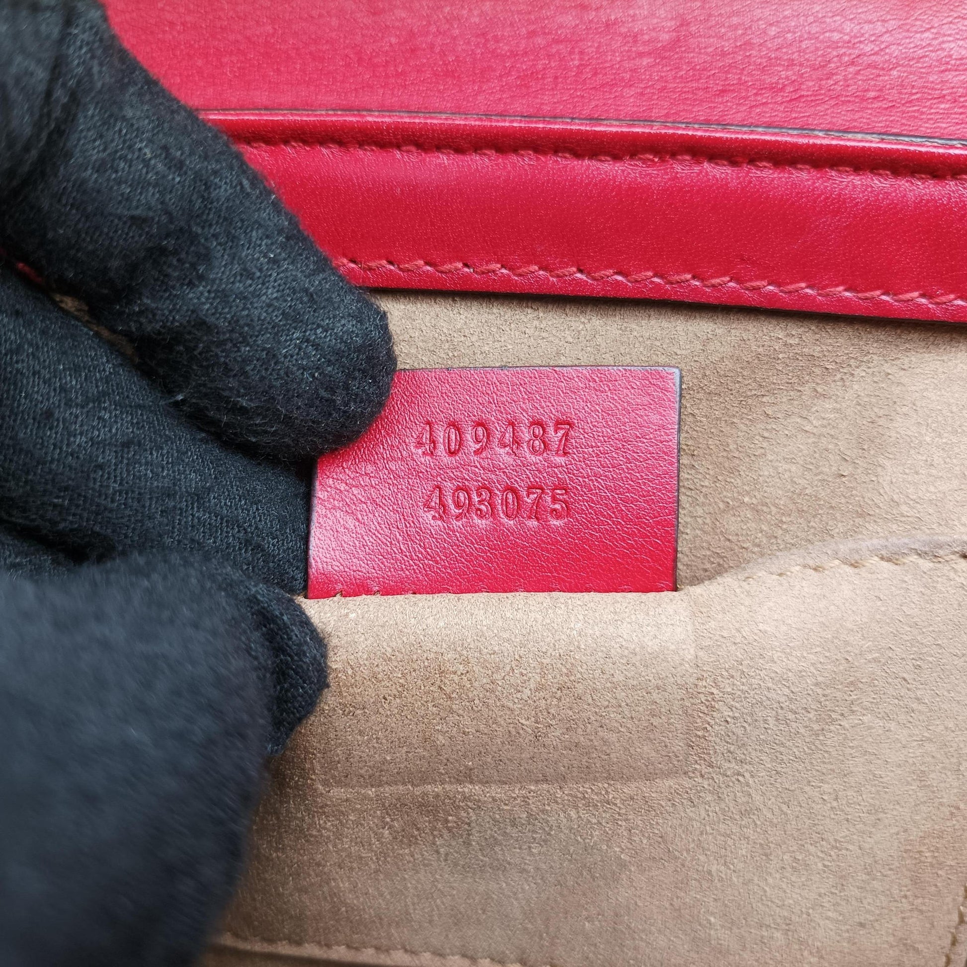 Padlock beige×red×pink PVC coated canvas×Leather 409487 F020695967パドロック ベージュ×レッド×ピンク PVCコーティングキャンバス×レザー 409487 F020695967