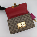 Padlock beige×red×pink PVC coated canvas×Leather 409487 F020695967パドロック ベージュ×レッド×ピンク PVCコーティングキャンバス×レザー 409487 F020695967