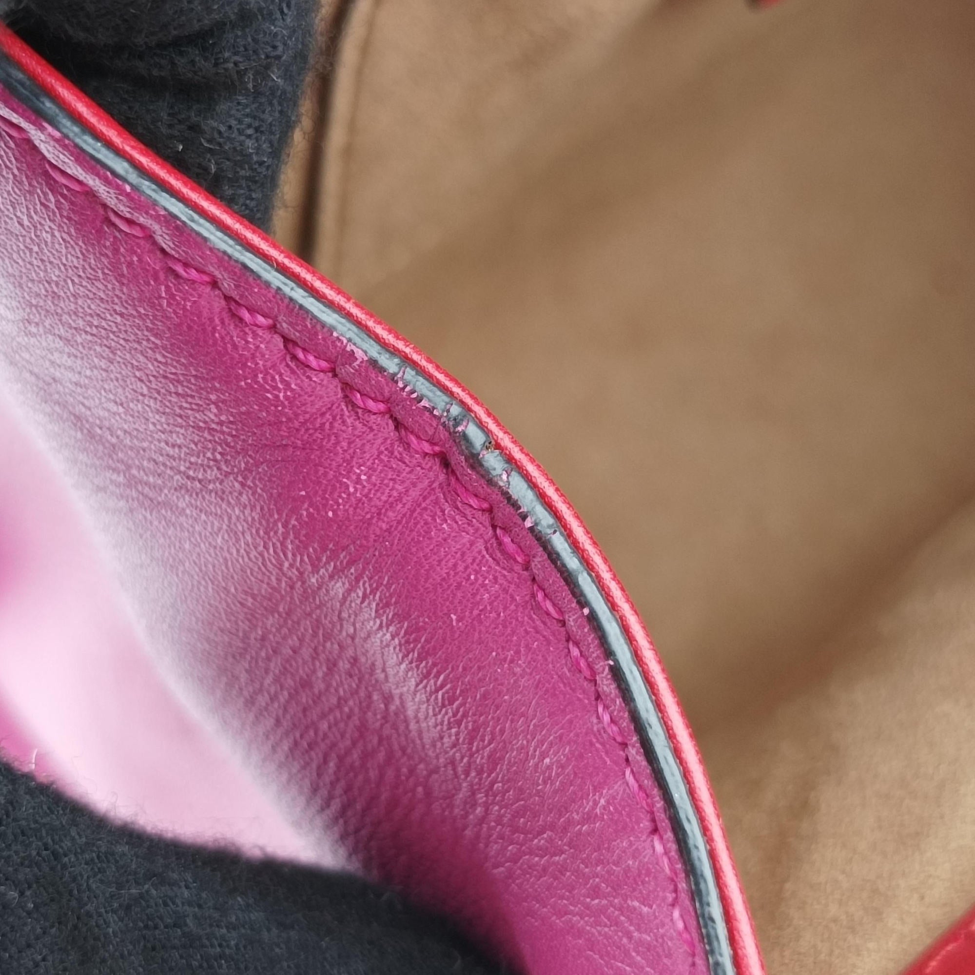 Padlock beige×red×pink PVC coated canvas×Leather 409487 F020695967パドロック ベージュ×レッド×ピンク PVCコーティングキャンバス×レザー 409487 F020695967