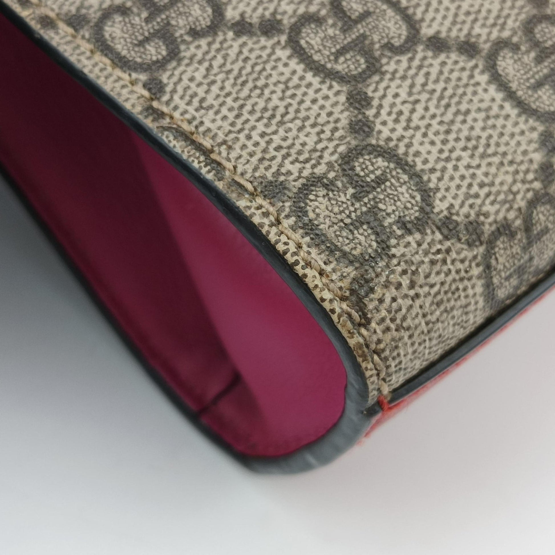Padlock beige×red×pink PVC coated canvas×Leather 409487 F020695967パドロック ベージュ×レッド×ピンク PVCコーティングキャンバス×レザー 409487 F020695967