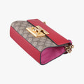 Padlock beige×red×pink PVC coated canvas×Leather 409487 F020695967パドロック ベージュ×レッド×ピンク PVCコーティングキャンバス×レザー 409487 F020695967