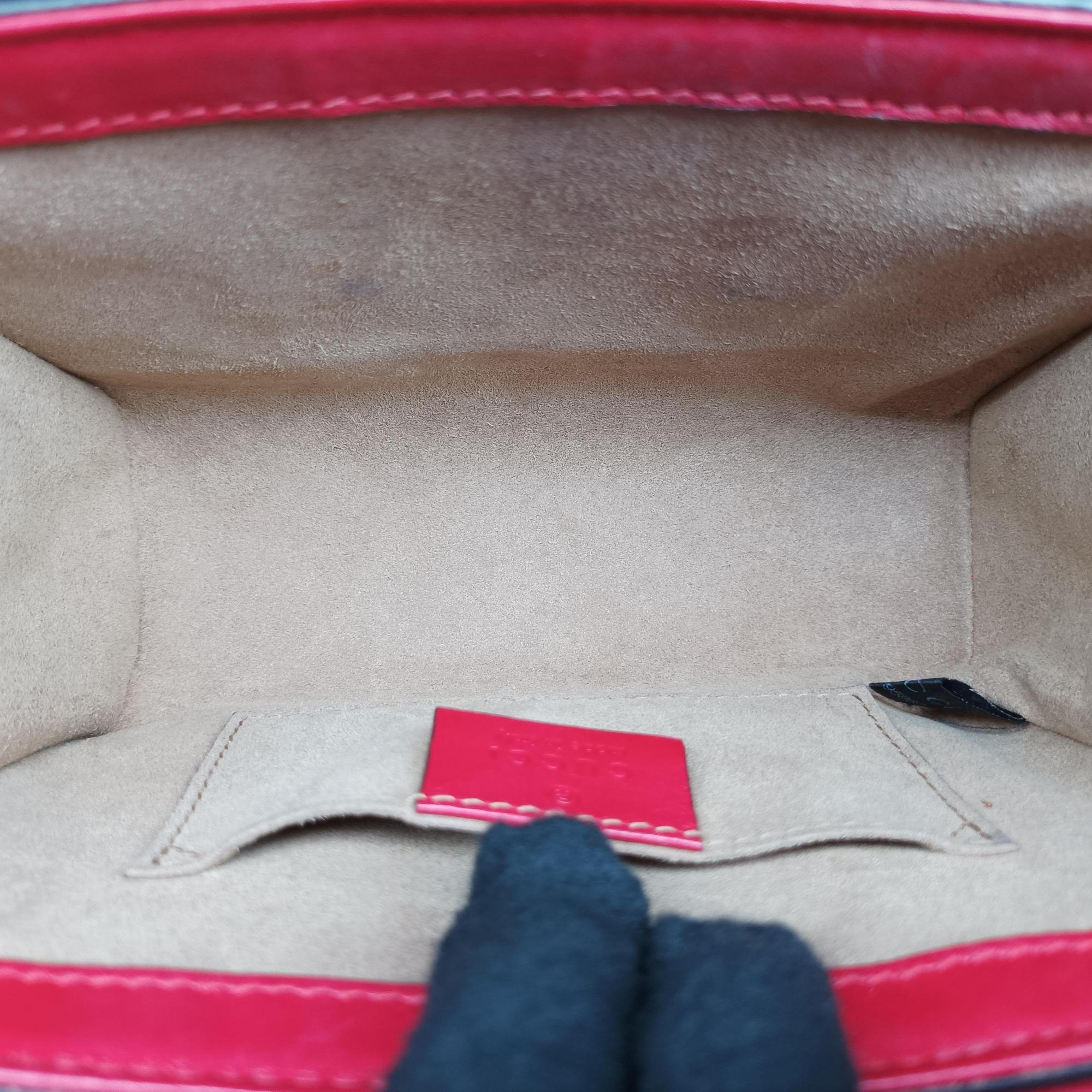 Padlock beige×red×pink PVC coated canvas×Leather 409487 F020695967パドロック ベージュ×レッド×ピンク PVCコーティングキャンバス×レザー 409487 F020695967