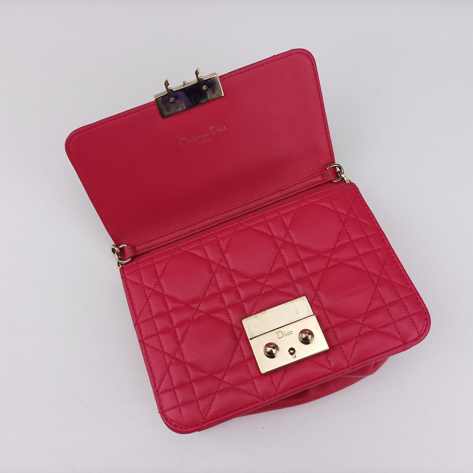 Cannage New Lock Rose lambskin 12-MA-1104カナージュ ニューロック ローズ レッド ラムスキン 12-MA-1104