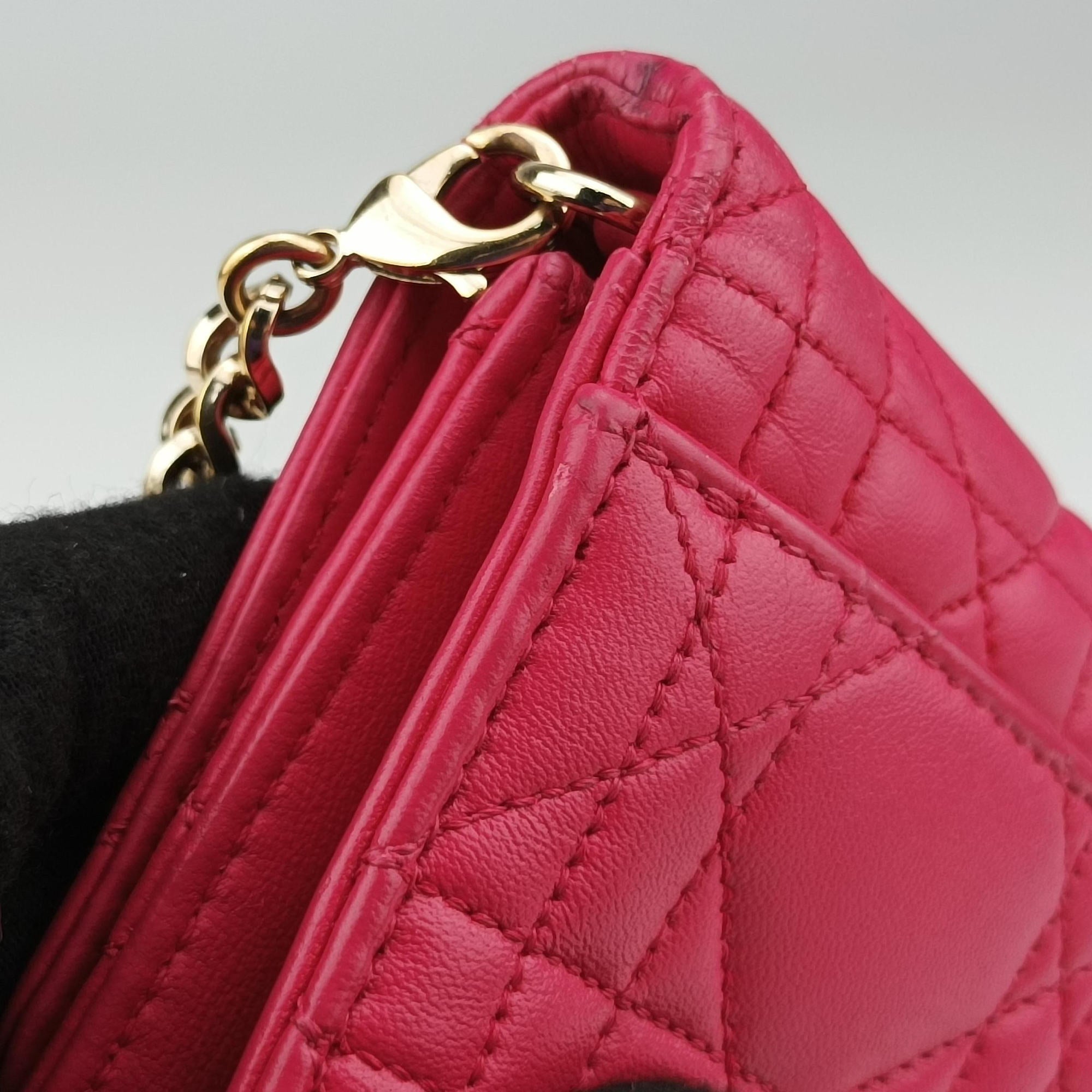 Cannage New Lock Rose lambskin 12-MA-1104カナージュ ニューロック ローズ レッド ラムスキン 12-MA-1104