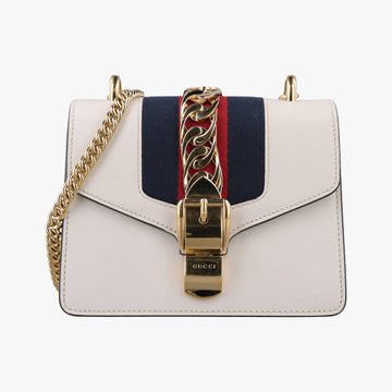 Sylvie Ivory×navy×red Leather 431666 G021868694シルヴィ アイボリー×ネイビー×レッド レザー 431666 G021868694