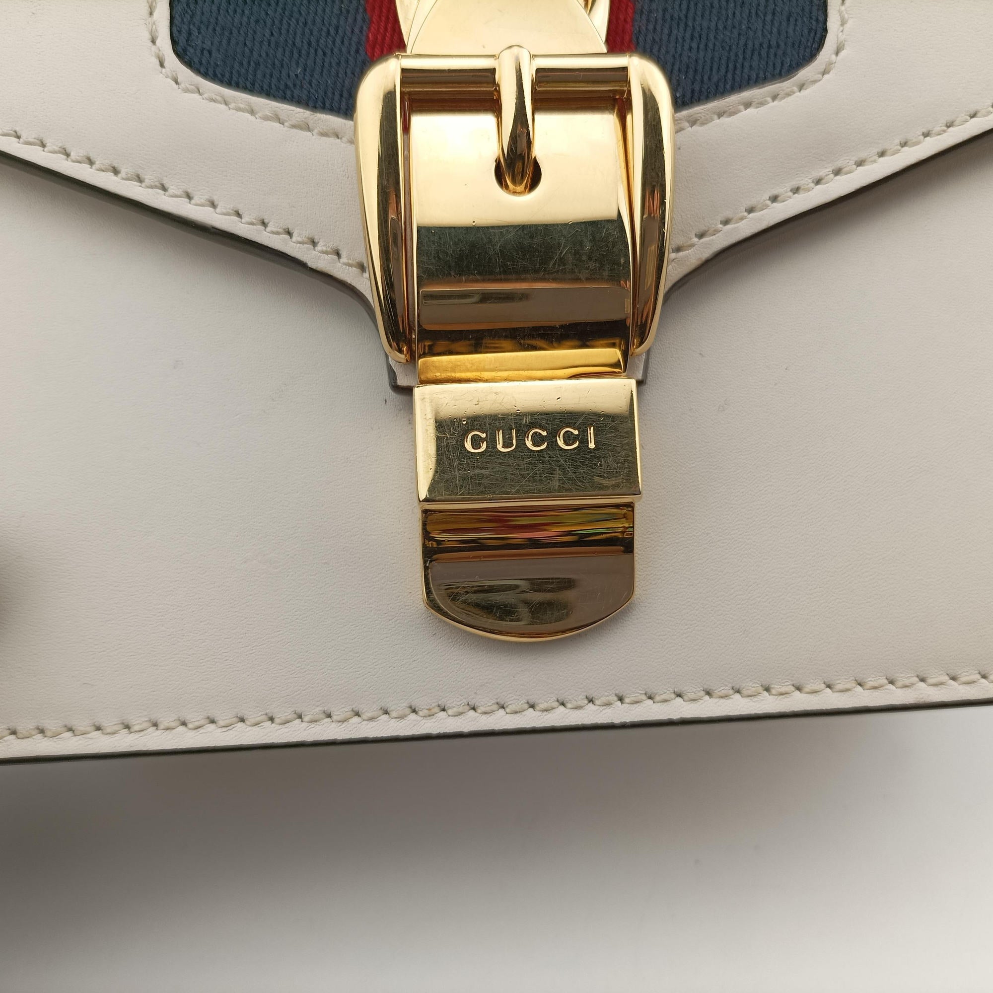 Sylvie Ivory×navy×red Leather 431666 G021868694シルヴィ アイボリー×ネイビー×レッド レザー 431666 G021868694