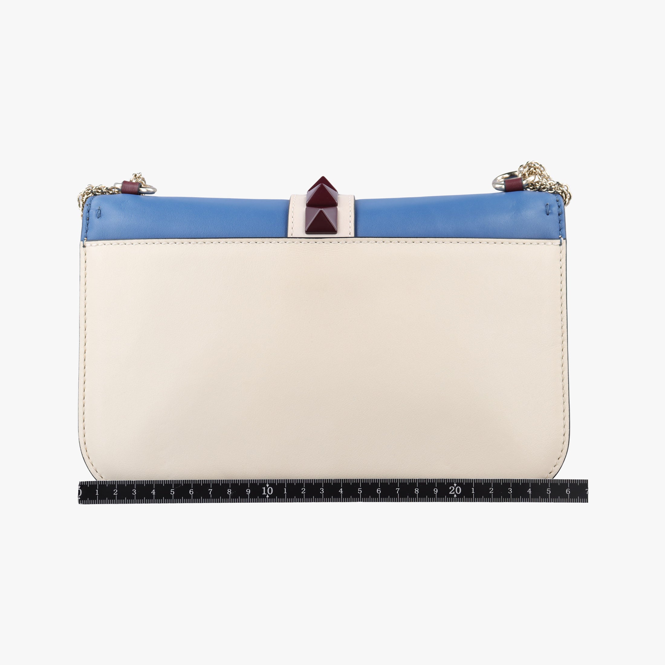 Rockstud Glam Lock White × Blue Leather BL-I398VHE0ロックスタッズグラムロックスモール ホワイト × ブルー レザー BL-I398VHE0