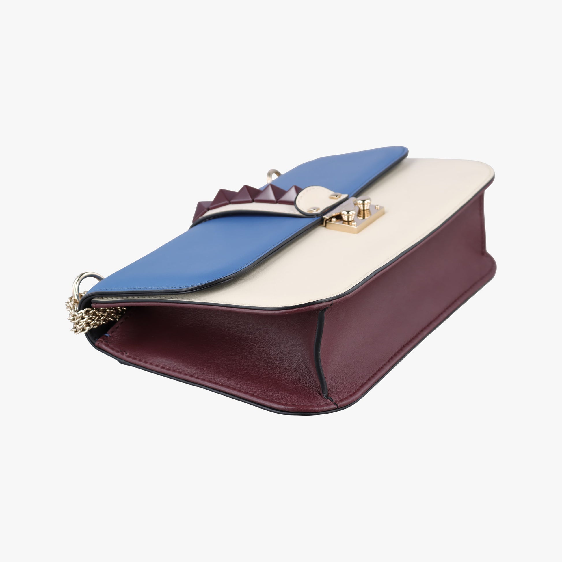 Rockstud Glam Lock White × Blue Leather BL-I398VHE0ロックスタッズグラムロックスモール ホワイト × ブルー レザー BL-I398VHE0