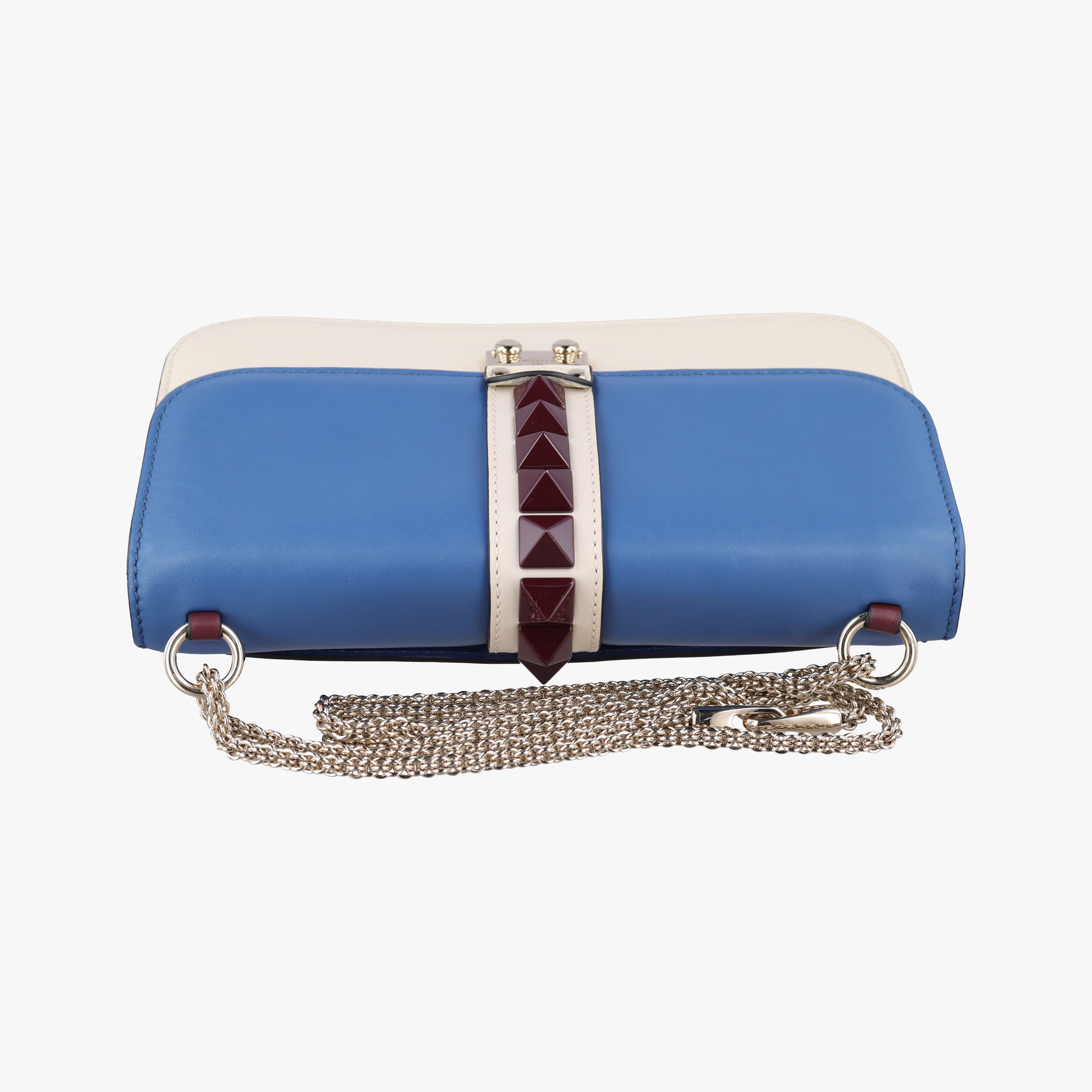 Rockstud Glam Lock White × Blue Leather BL-I398VHE0ロックスタッズグラムロックスモール ホワイト × ブルー レザー BL-I398VHE0