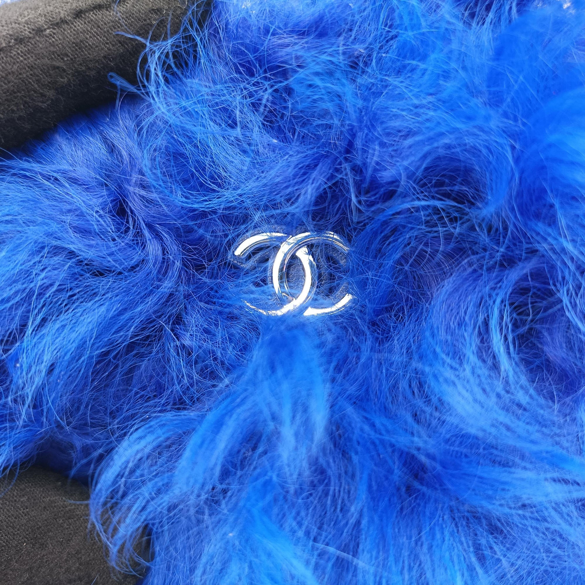 Shearling CC Hook Card Holder Blue wool AP2397 31690490シアリングCCフックカードホルダー ブルー ウール AP2397 31690490