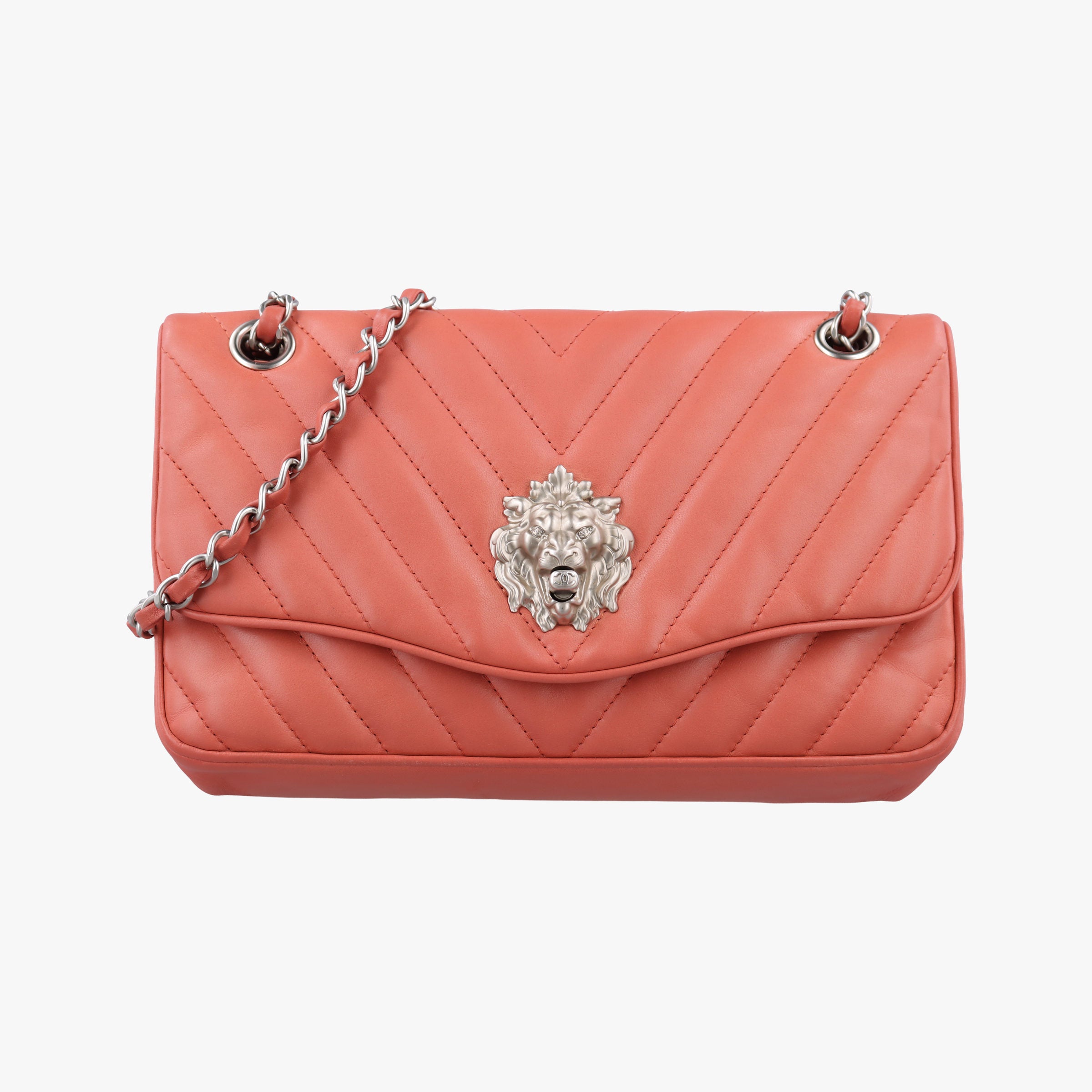 Chevron Jersey Trim Leo Lion Pink Leather A49312 14684588ジャージ Vステッチ ライオン ココマーク ピンク レザー A49312 14684588