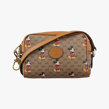 Mickey Mouse Disney collaboration Brown×Multicolour PVC coated canvas×leather 602536 ミッキーマウス ディズニーコラボ ブラウン×マルチカラー PVCコーティングキャンバス×レザー 602536 