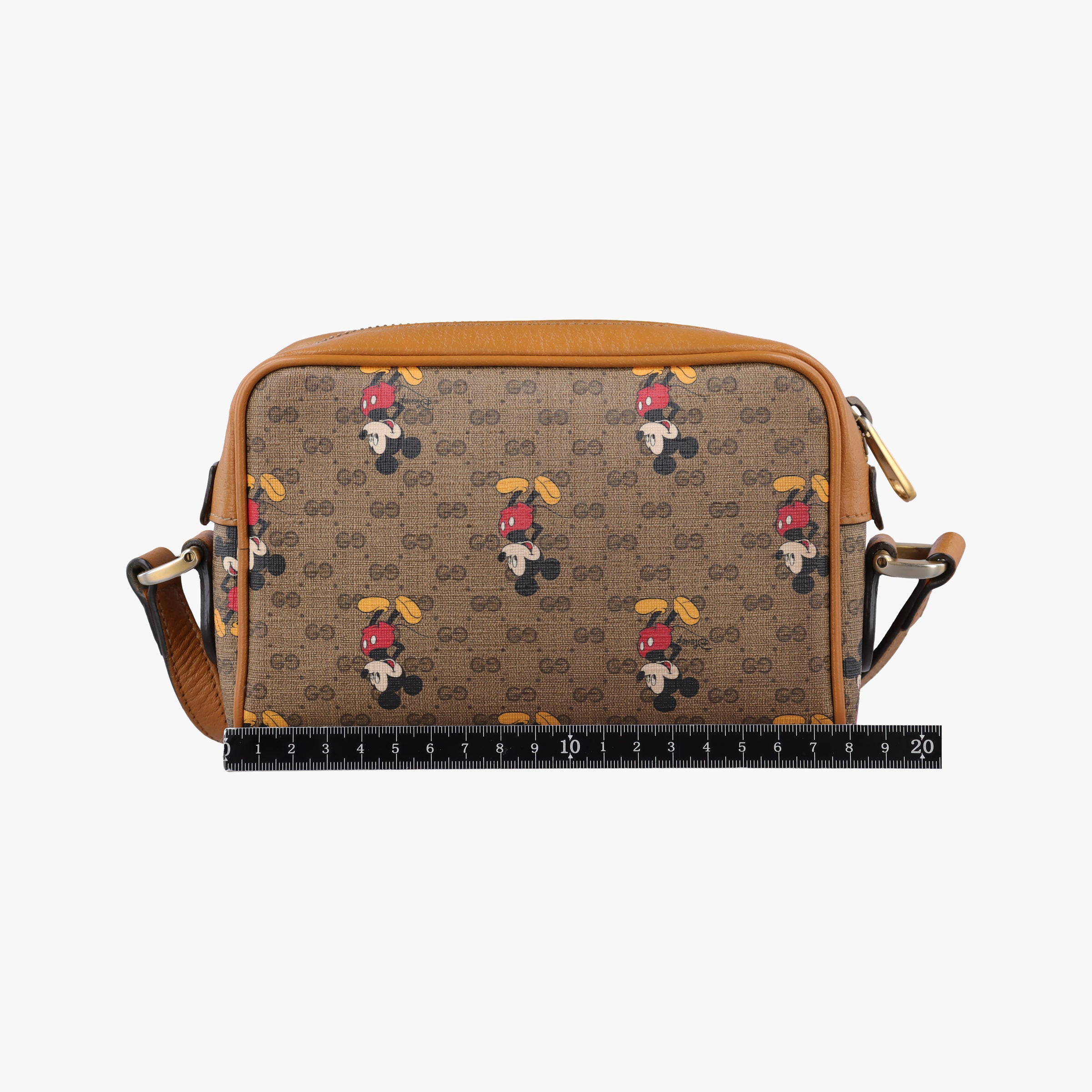 Mickey Mouse Disney collaboration Brown×Multicolour PVC coated canvas×leather 602536 ミッキーマウス ディズニーコラボ ブラウン×マルチカラー PVCコーティングキャンバス×レザー 602536 