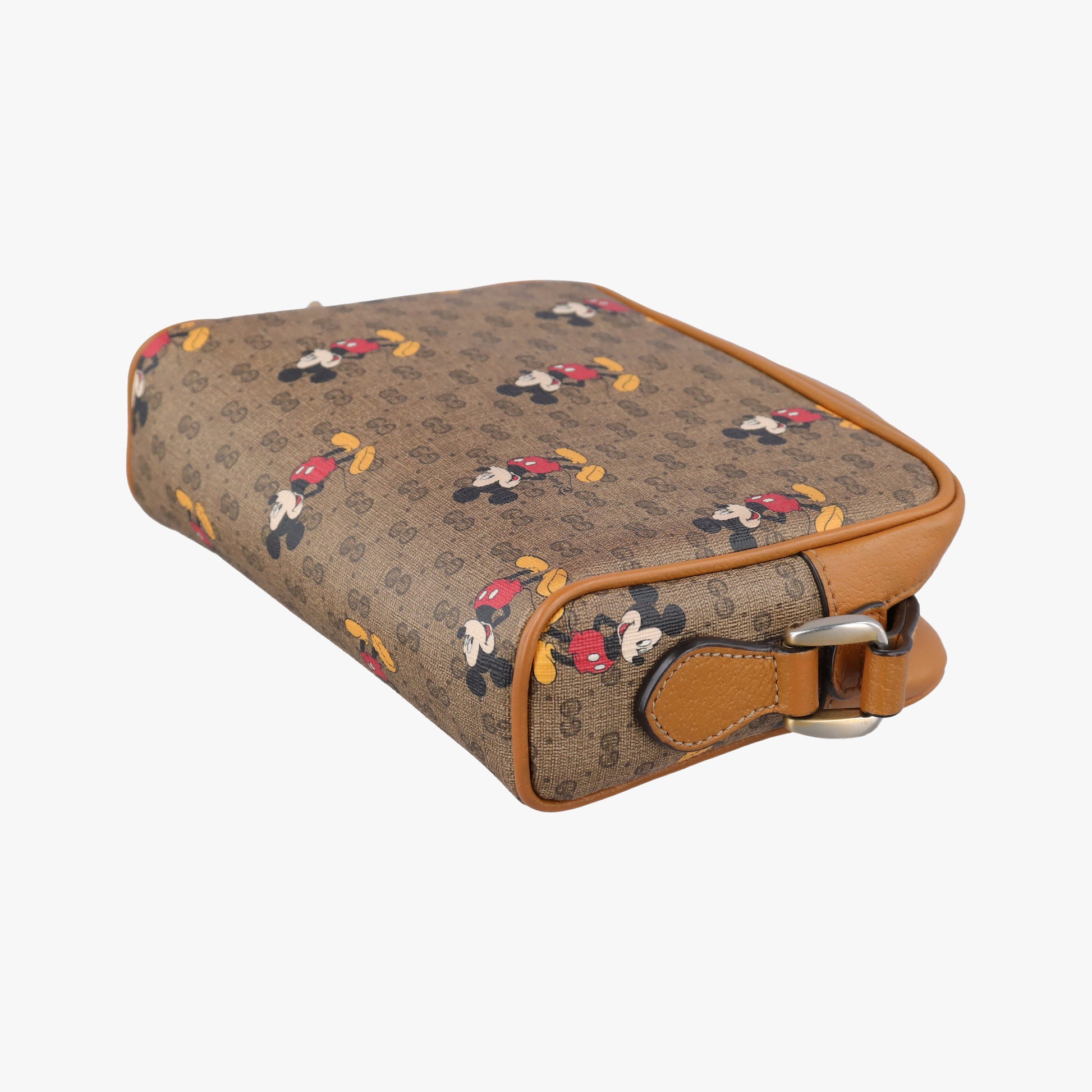 Mickey Mouse Disney collaboration Brown×Multicolour PVC coated canvas×leather 602536 ミッキーマウス ディズニーコラボ ブラウン×マルチカラー PVCコーティングキャンバス×レザー 602536 