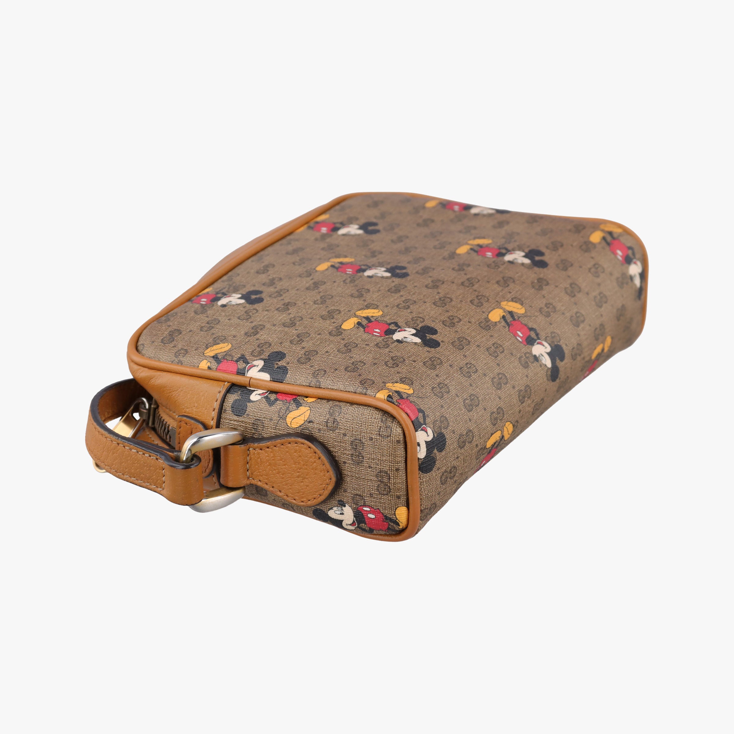 Mickey Mouse Disney collaboration Brown×Multicolour PVC coated canvas×leather 602536 ミッキーマウス ディズニーコラボ ブラウン×マルチカラー PVCコーティングキャンバス×レザー 602536 