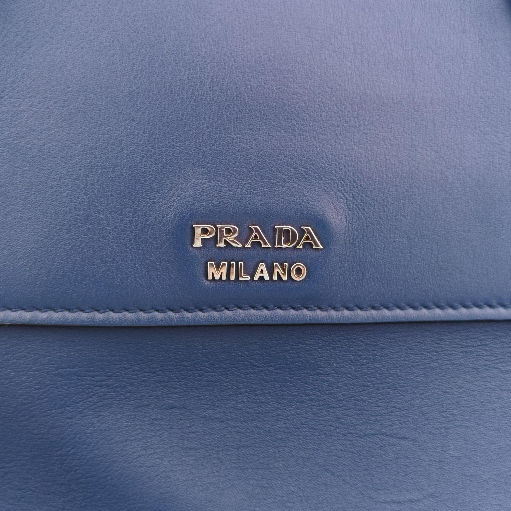 Half Flap Double Turn Lock Blue SAFFIANO Leather BN2821 117 Fハーフフラップダブルターンロック ブルー サフィアーノレザー BN2821 117 F