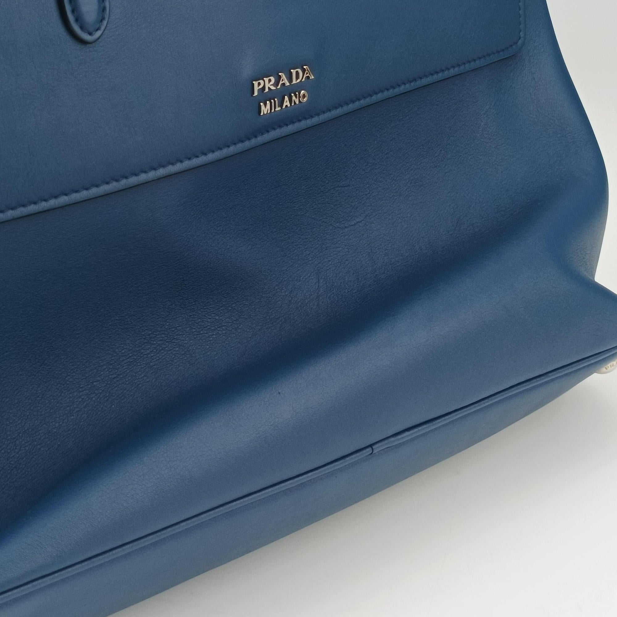 Half Flap Double Turn Lock Blue SAFFIANO Leather BN2821 117 Fハーフフラップダブルターンロック ブルー サフィアーノレザー BN2821 117 F
