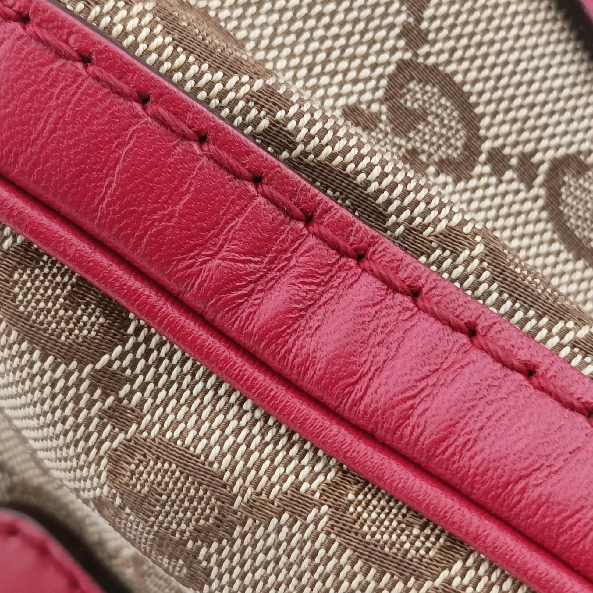Sherry Line khaki×red canvas×leather 269876 G012362812シェリーライン カーキ×レッド キャンバス×レザー 269876 G012362812