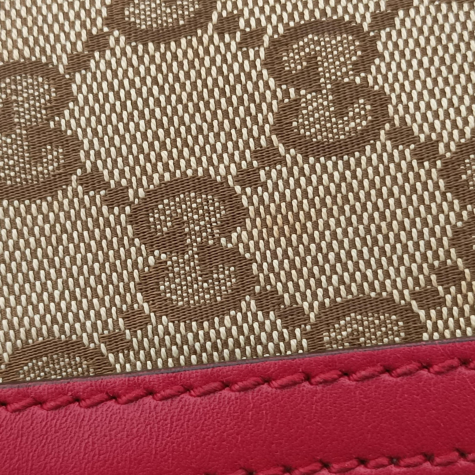 Sherry Line khaki×red canvas×leather 269876 G012362812シェリーライン カーキ×レッド キャンバス×レザー 269876 G012362812