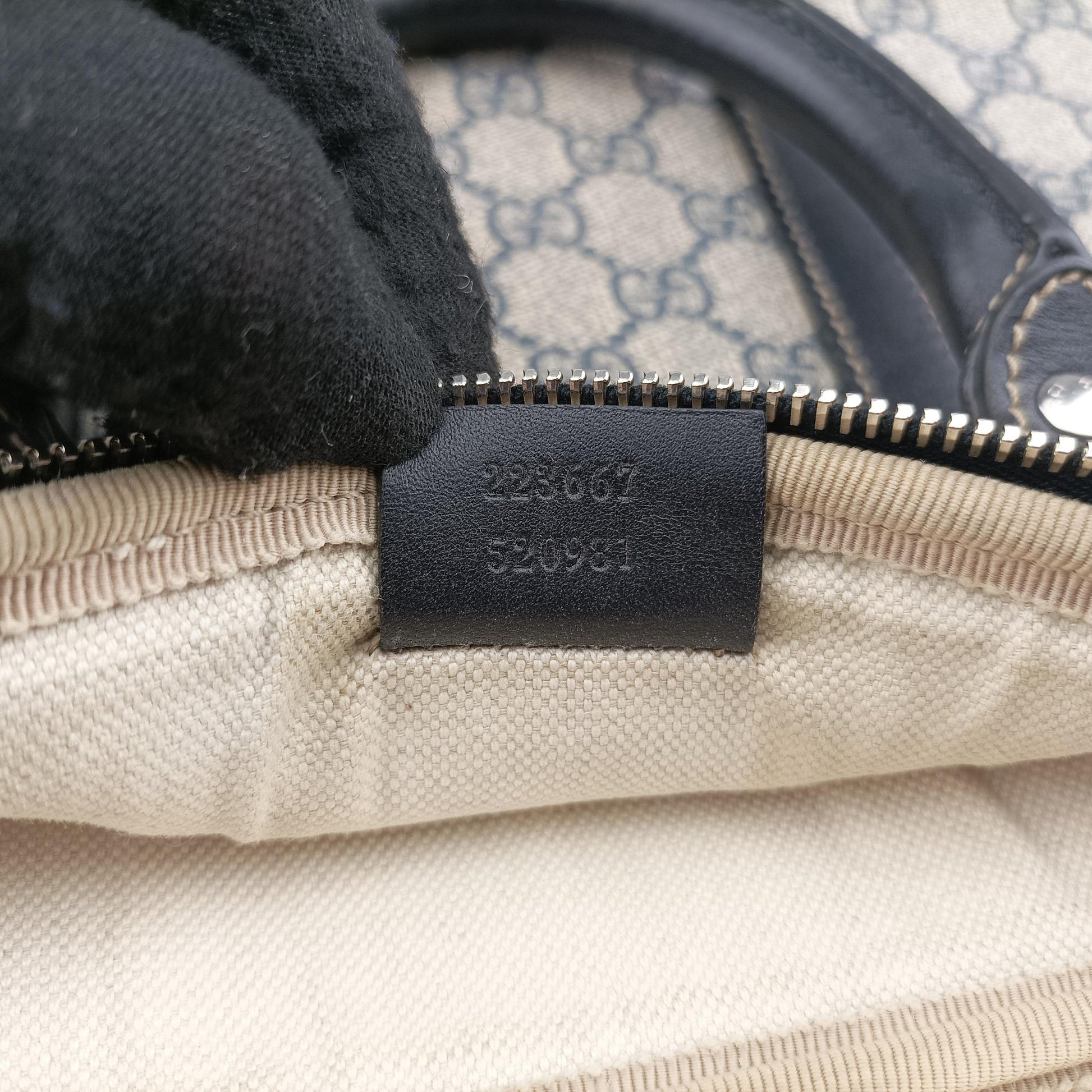 GG Supreme Briefcase Business Beige×Navy PVC coated canvas×Leather 223667 E012328322GGスプリーム ブリーフケース ビジネス ベージュ×ネイビー PVCコーティングキャンバス×レザー 223667 E012328322