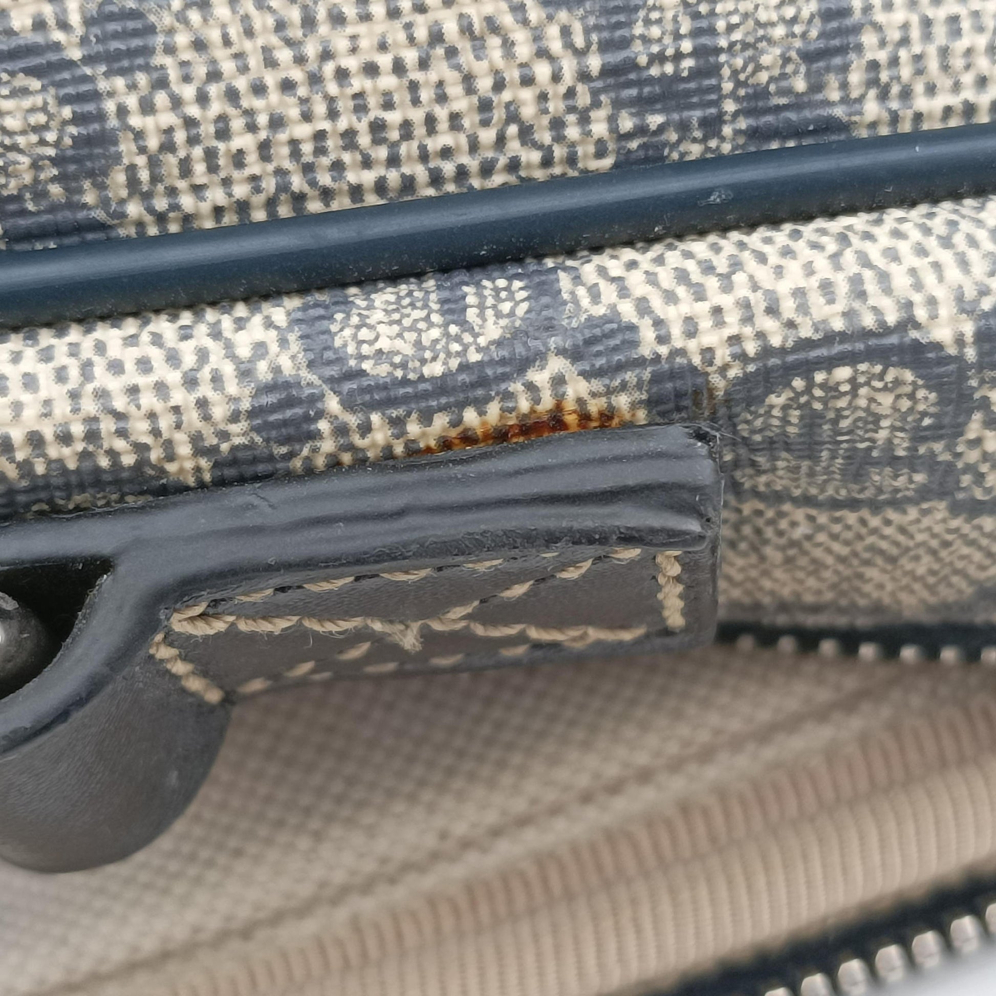 GG Supreme Briefcase Business Beige×Navy PVC coated canvas×Leather 223667 E012328322GGスプリーム ブリーフケース ビジネス ベージュ×ネイビー PVCコーティングキャンバス×レザー 223667 E012328322