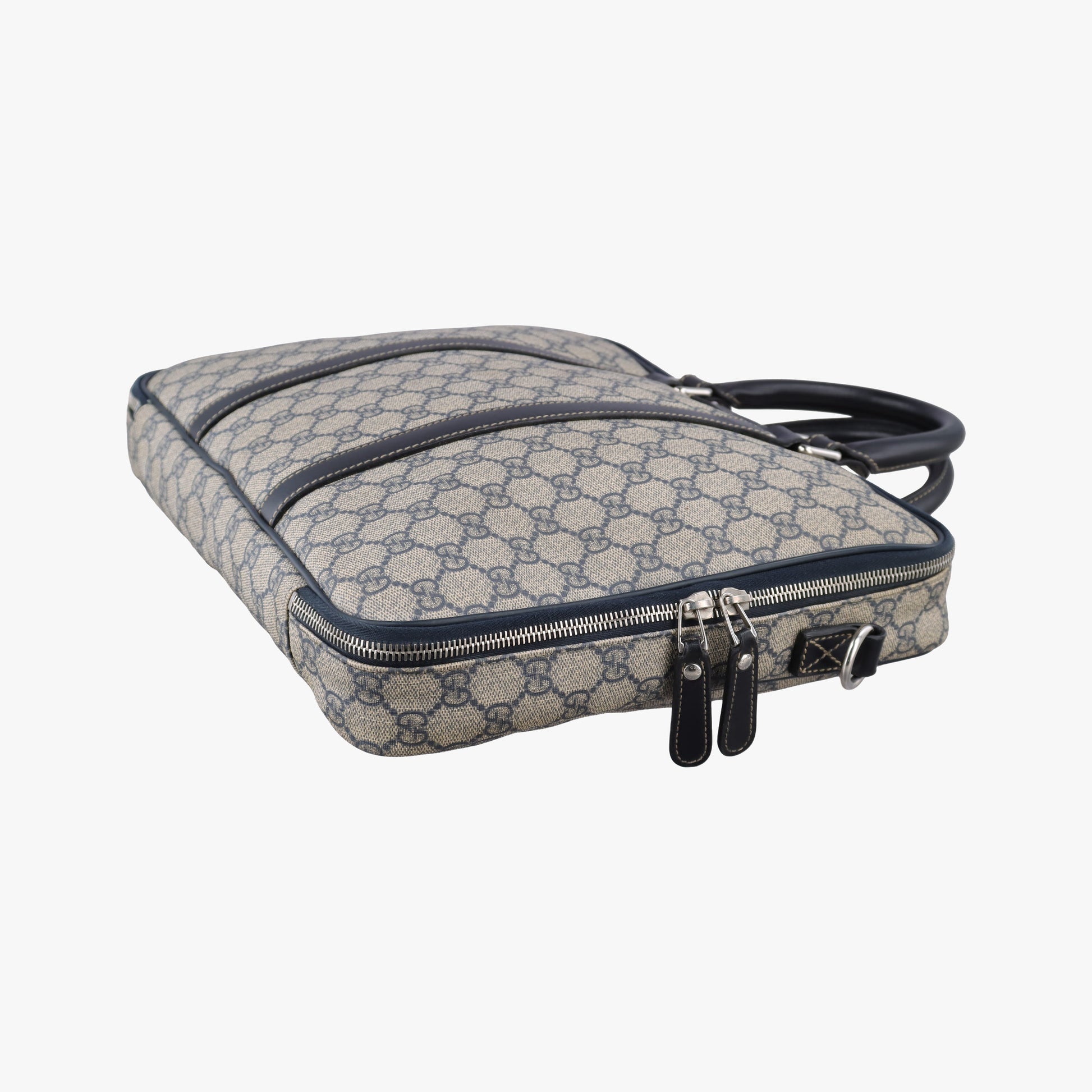 GG Supreme Briefcase Business Beige×Navy PVC coated canvas×Leather 223667 E012328322GGスプリーム ブリーフケース ビジネス ベージュ×ネイビー PVCコーティングキャンバス×レザー 223667 E012328322