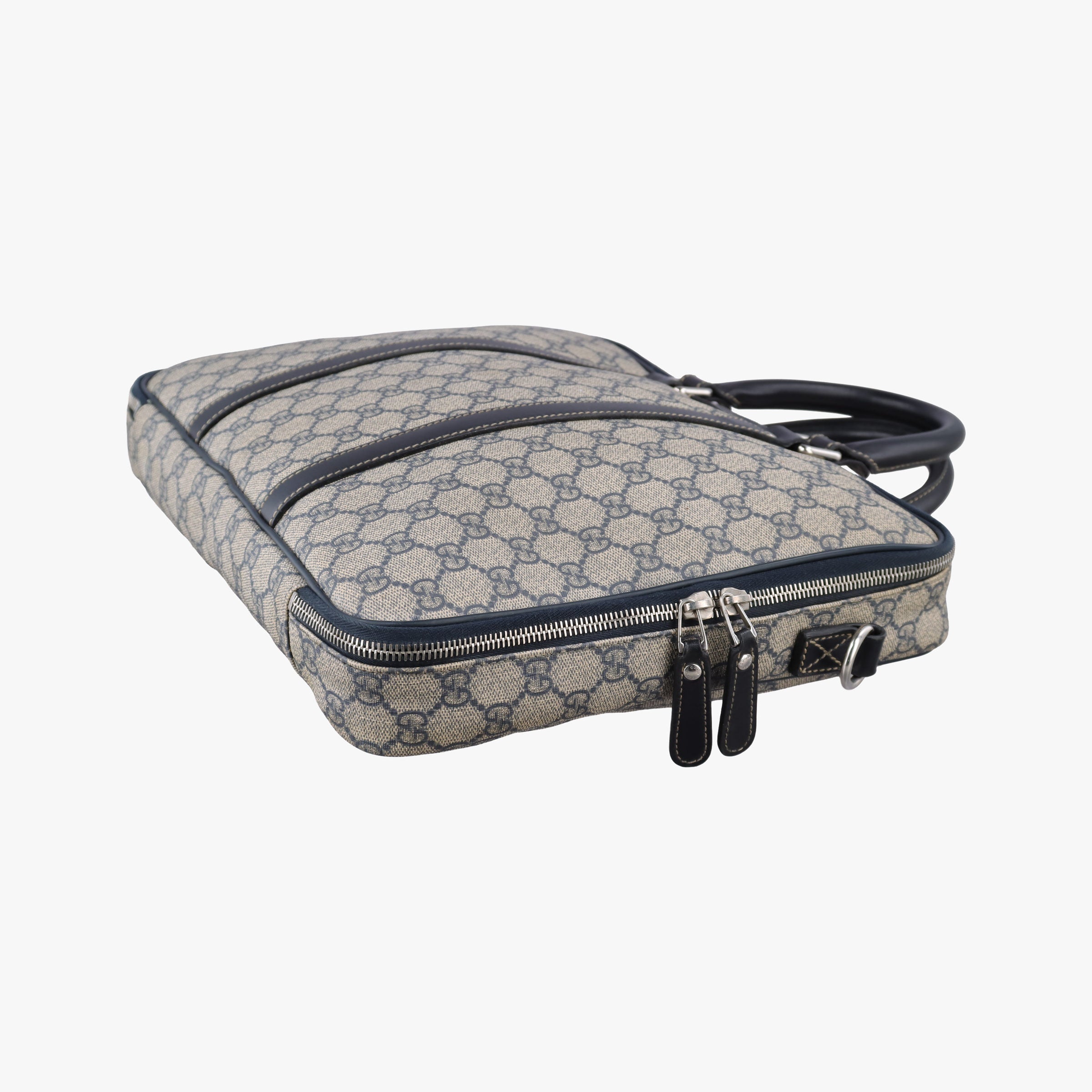 GG Supreme Briefcase Business Beige×Navy PVC coated canvas×Leather 223667 E012328322GGスプリーム ブリーフケース ビジネス ベージュ×ネイビー PVCコーティングキャンバス×レザー 223667 E012328322