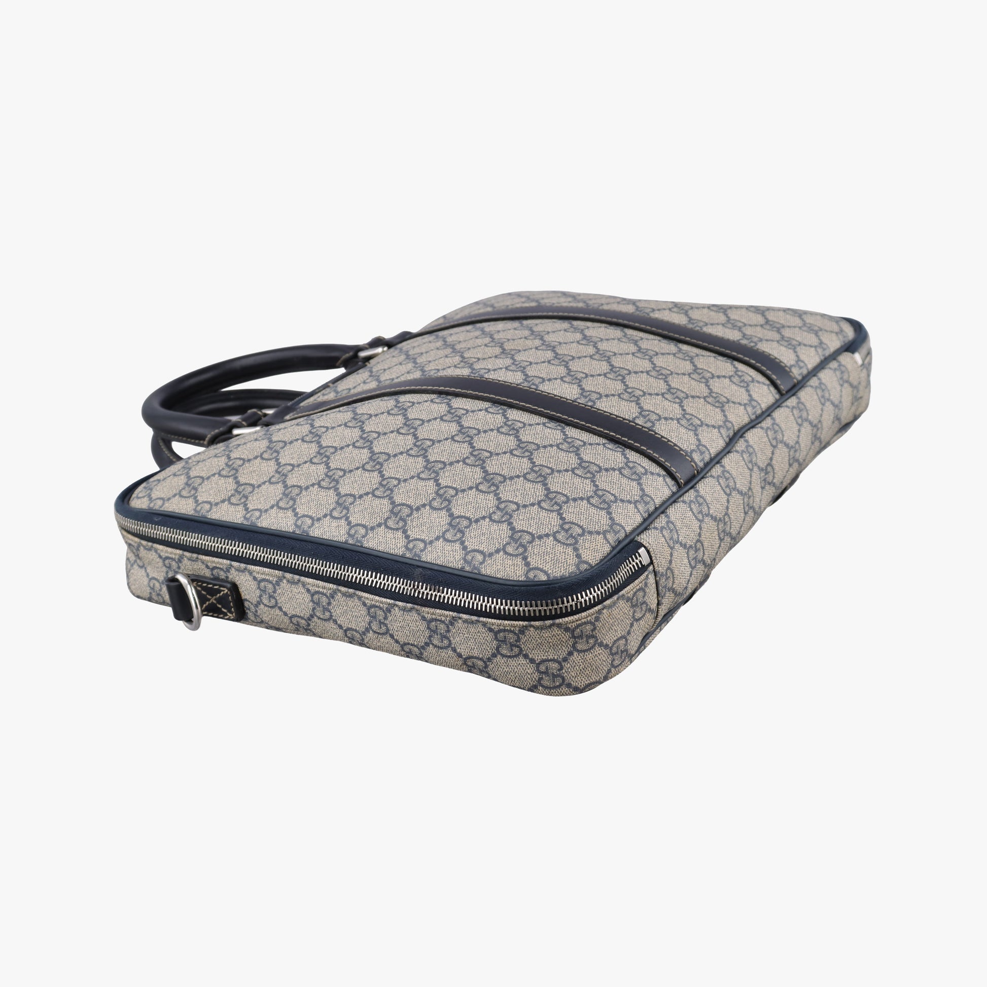 GG Supreme Briefcase Business Beige×Navy PVC coated canvas×Leather 223667 E012328322GGスプリーム ブリーフケース ビジネス ベージュ×ネイビー PVCコーティングキャンバス×レザー 223667 E012328322