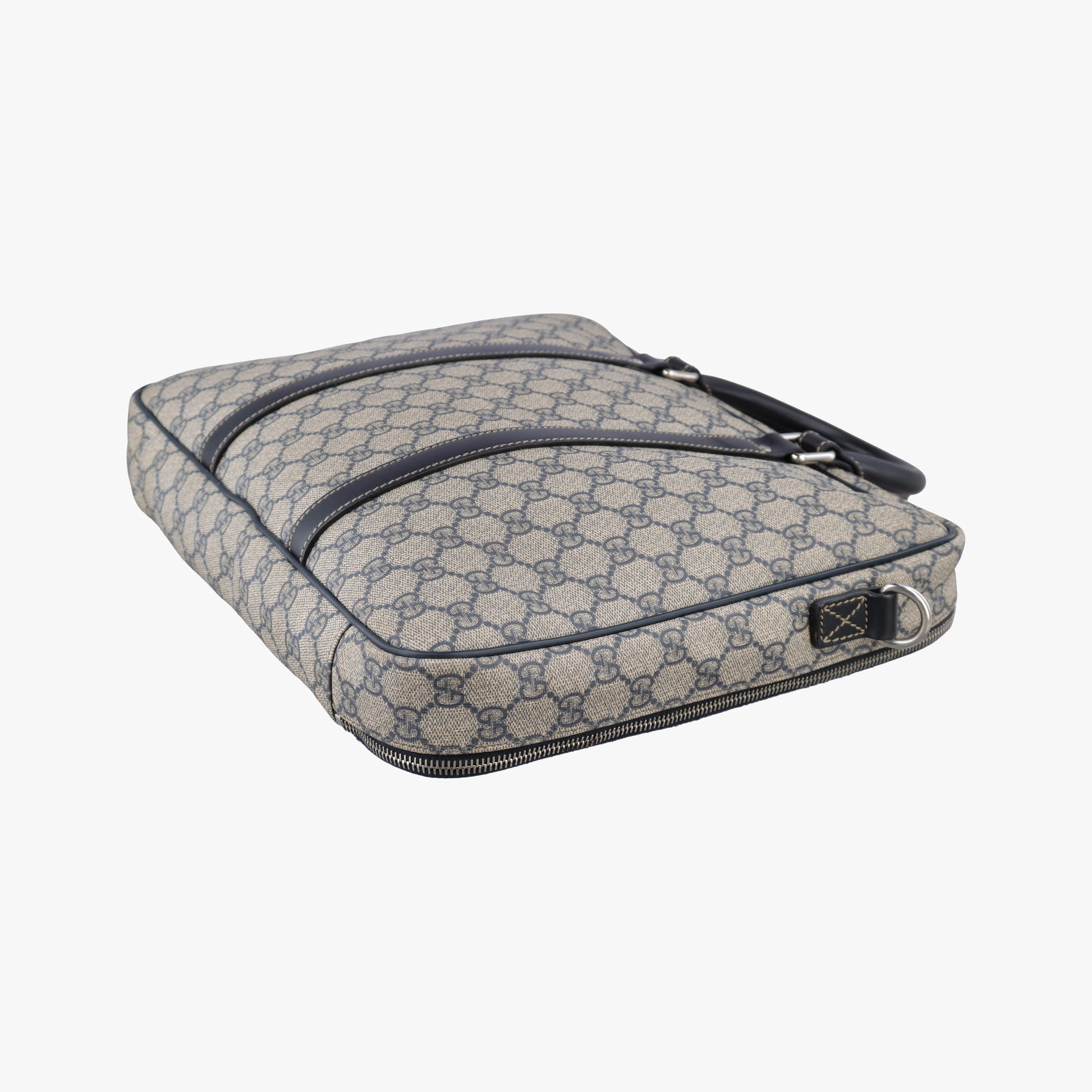 GG Supreme Briefcase Business Beige×Navy PVC coated canvas×Leather 223667 E012328322GGスプリーム ブリーフケース ビジネス ベージュ×ネイビー PVCコーティングキャンバス×レザー 223667 E012328322