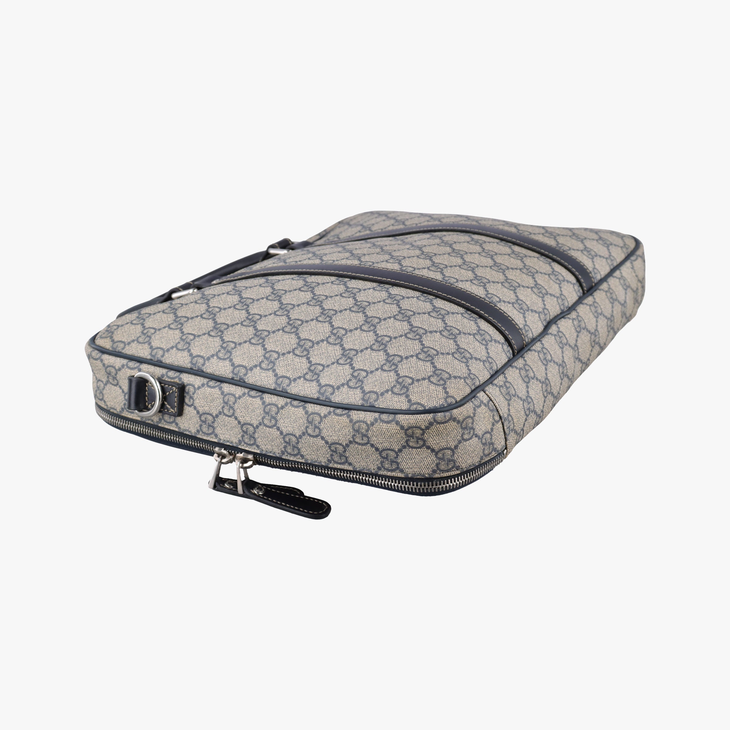 GG Supreme Briefcase Business Beige×Navy PVC coated canvas×Leather 223667 E012328322GGスプリーム ブリーフケース ビジネス ベージュ×ネイビー PVCコーティングキャンバス×レザー 223667 E012328322