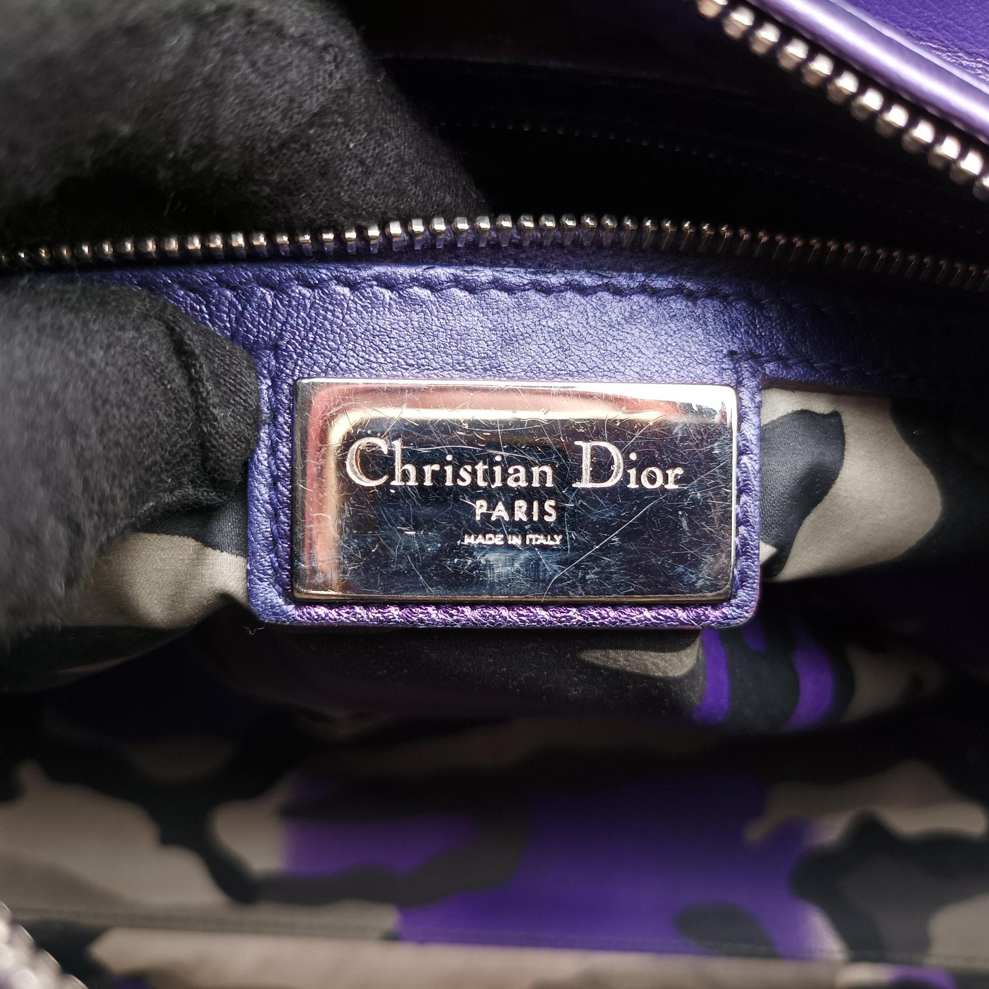 Lady Dior Purple×Orange×Brown Lambskin 15-BO-1111レディディオール パープル×オレンジ×ブラウン ラムスキン 15-BO-1111