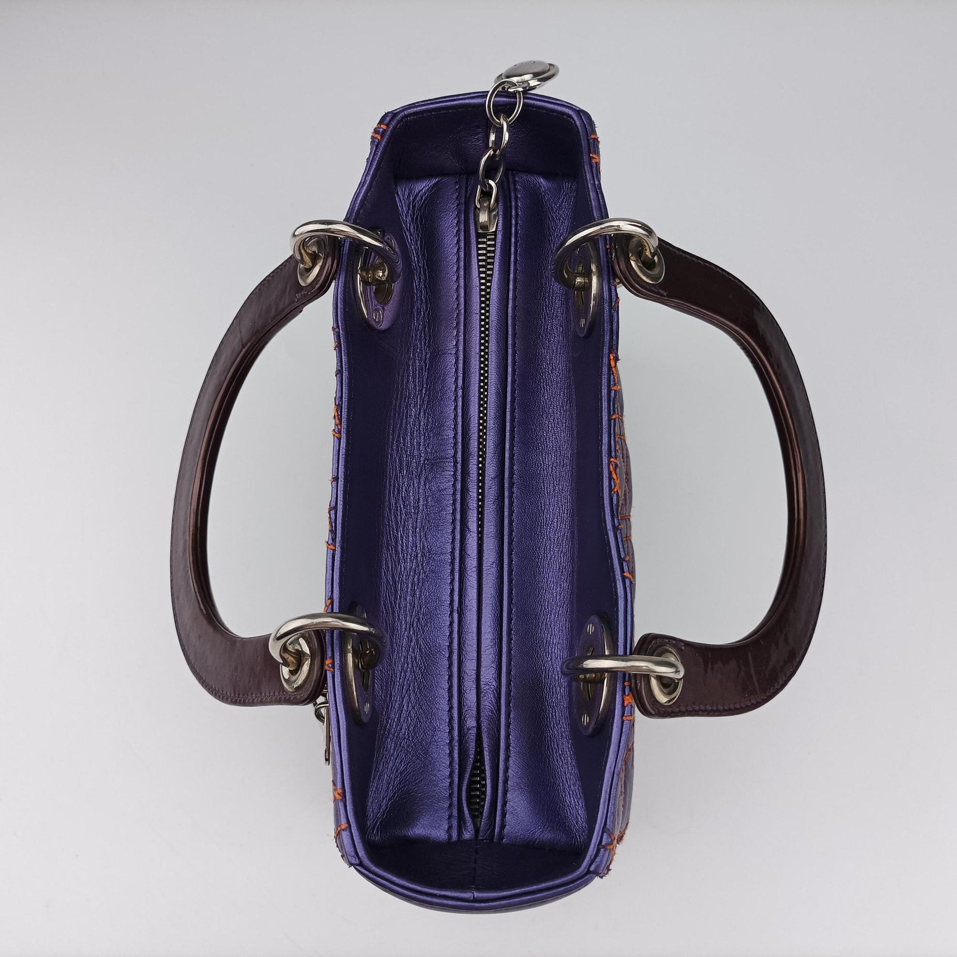Lady Dior Purple×Orange×Brown Lambskin 15-BO-1111レディディオール パープル×オレンジ×ブラウン ラムスキン 15-BO-1111